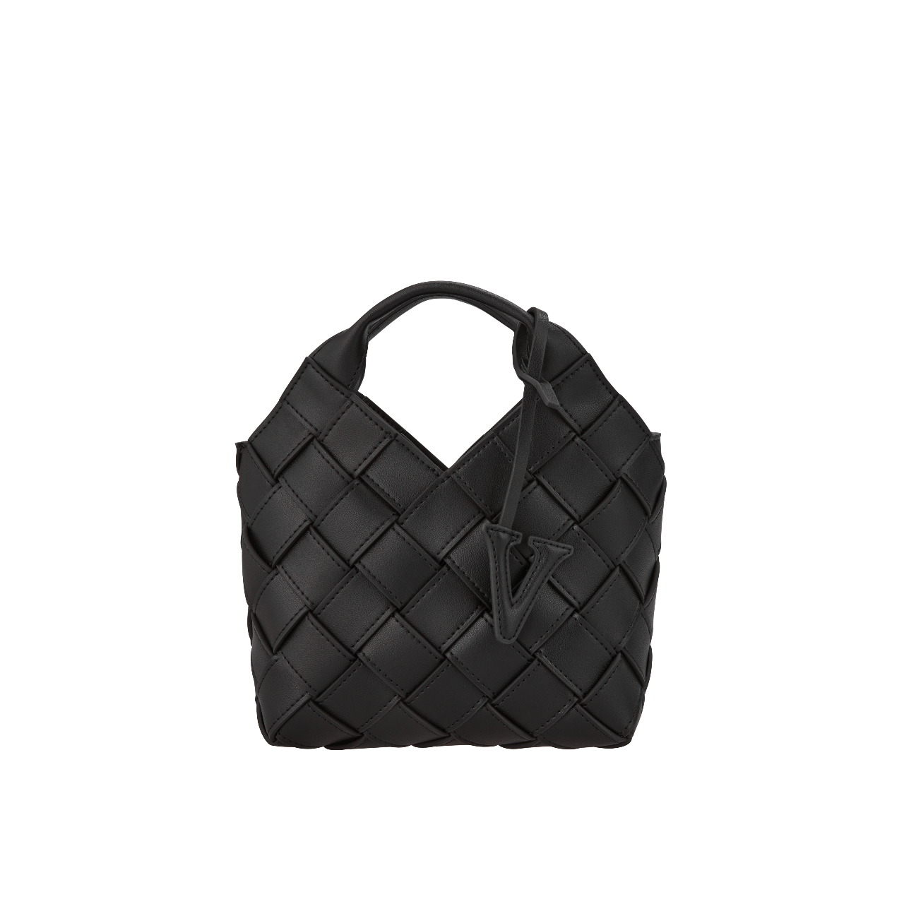 Black Woven Basket Bag