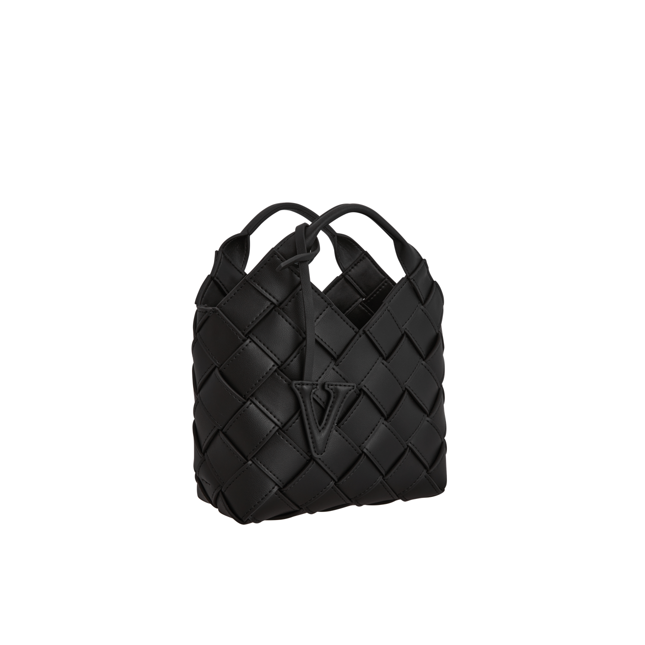 Black Woven Basket Bag