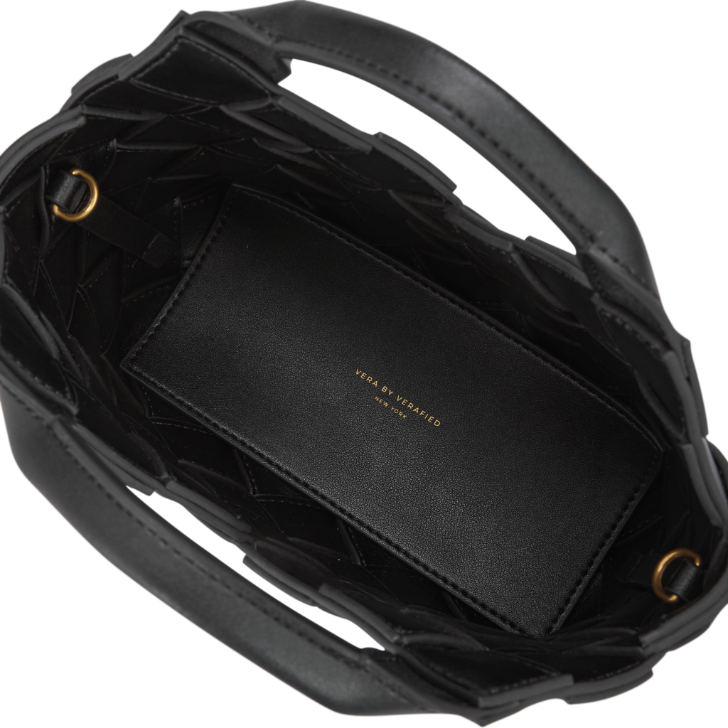 Black Woven Basket Bag