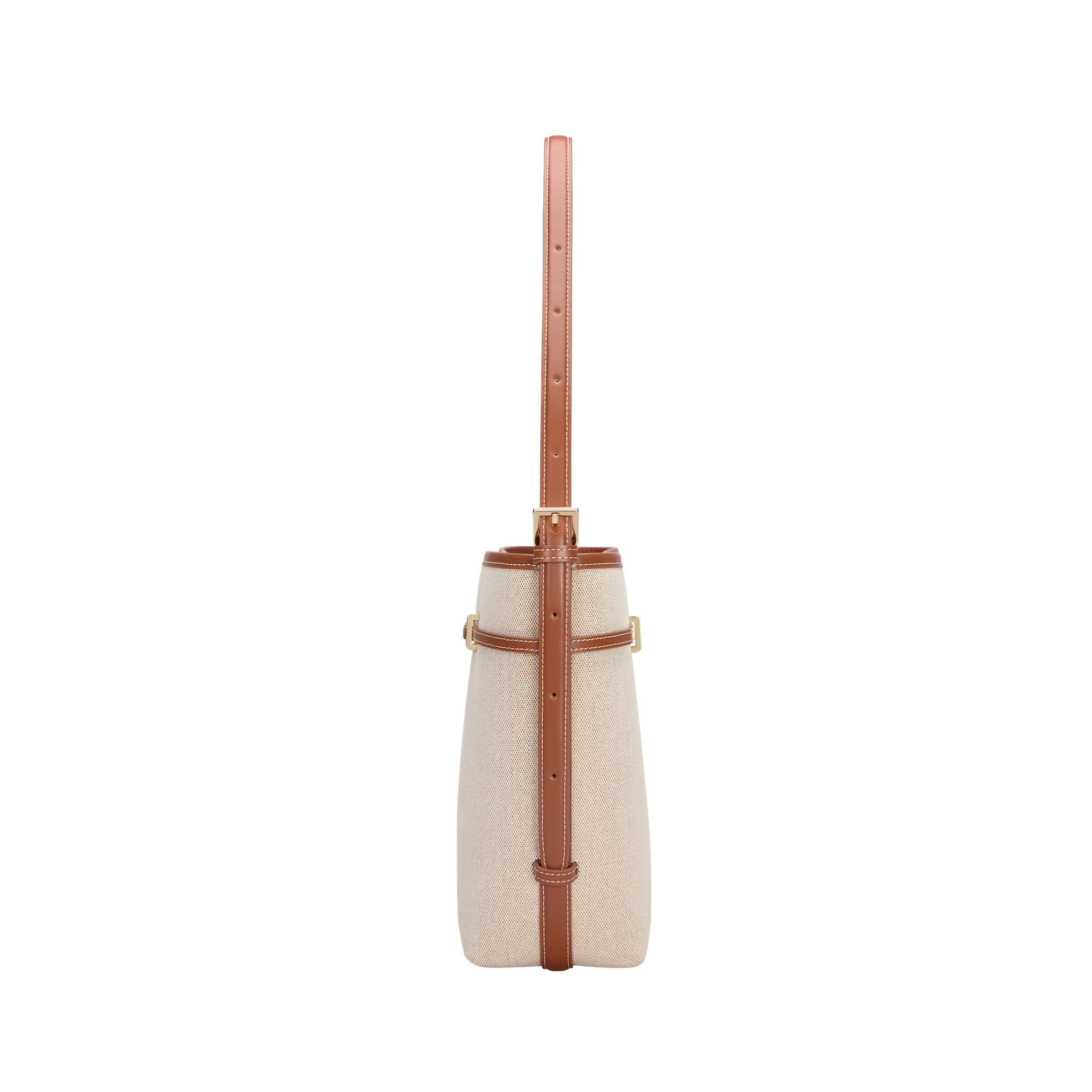 Small Caramel Canvas Belted Tote Bag (Final Sale)