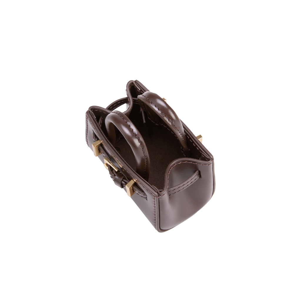 Chocolate Leather Book Tote Bag 25