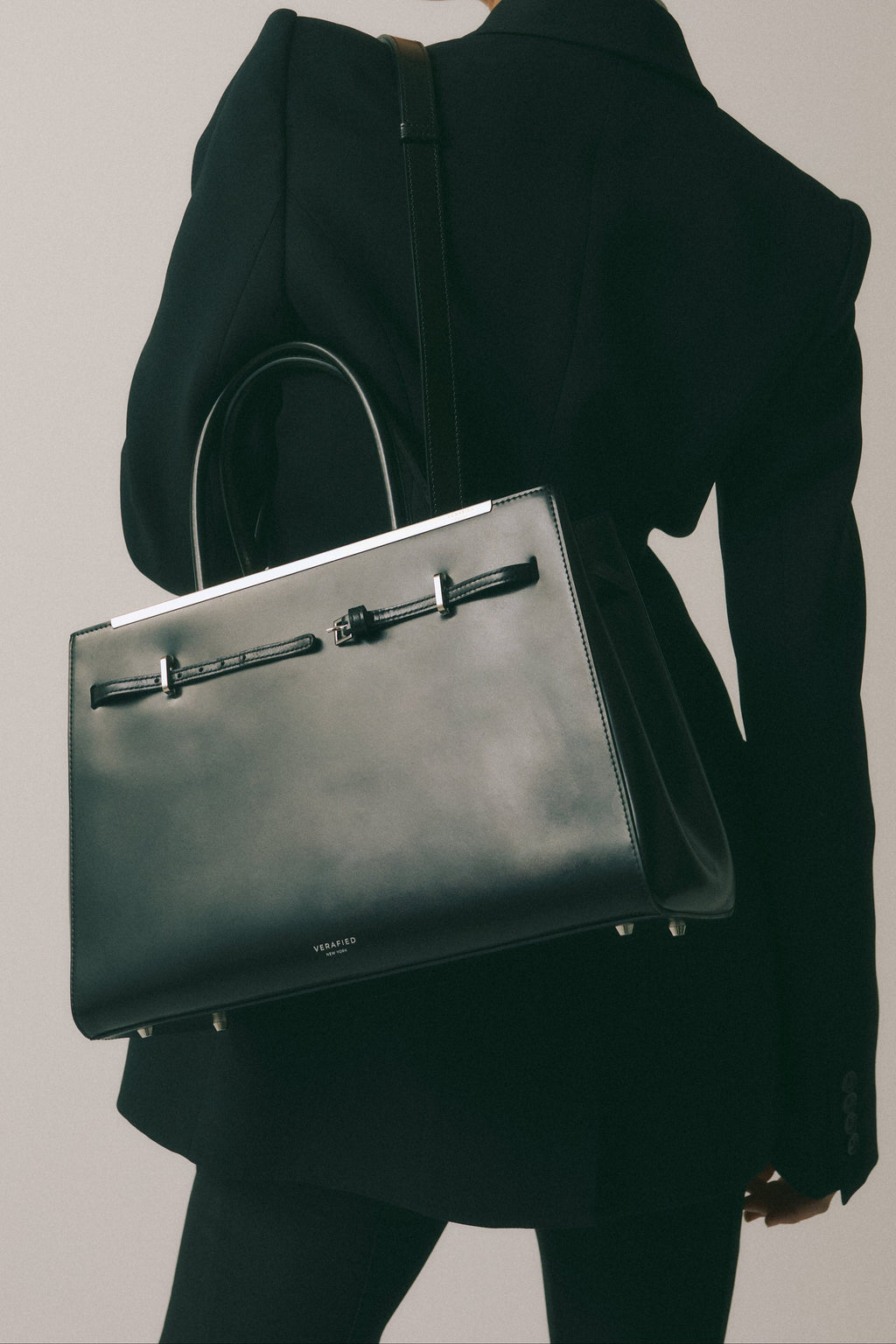 Noir Leather Book Tote Bag 33