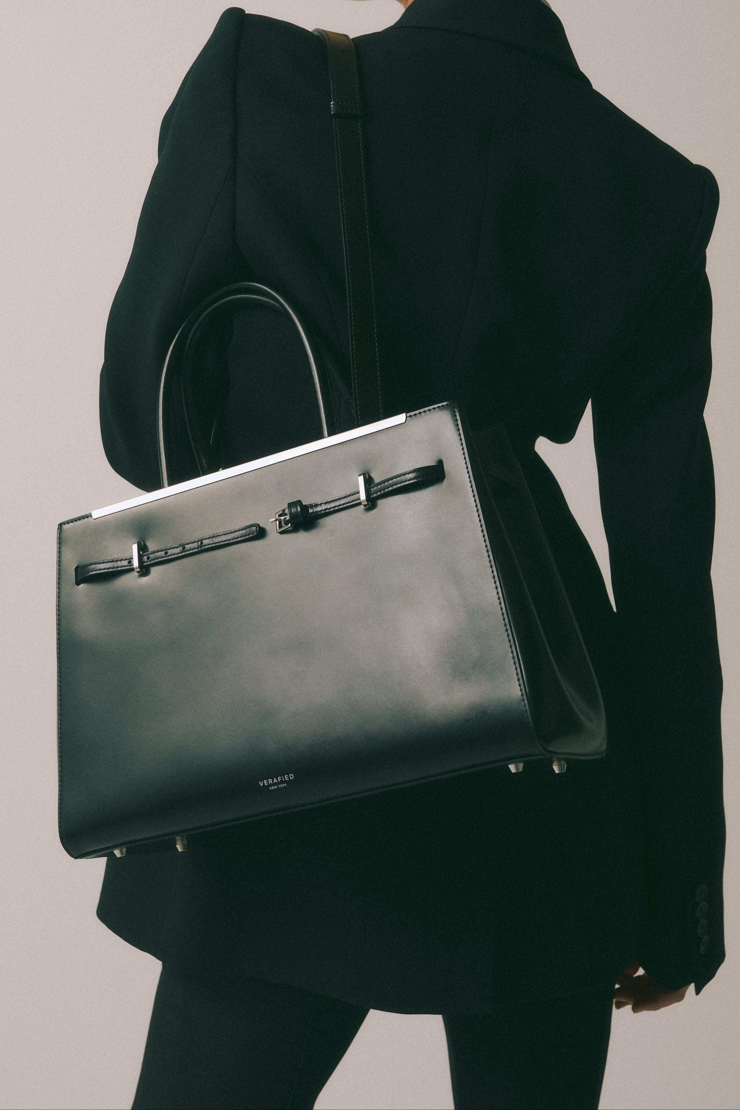 Noir Leather Book Tote Bag 33