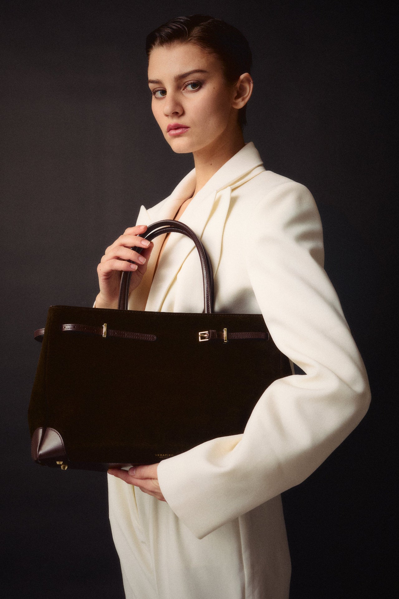 Espresso Suede Book Tote Bag 33 (Pre-Order Only)