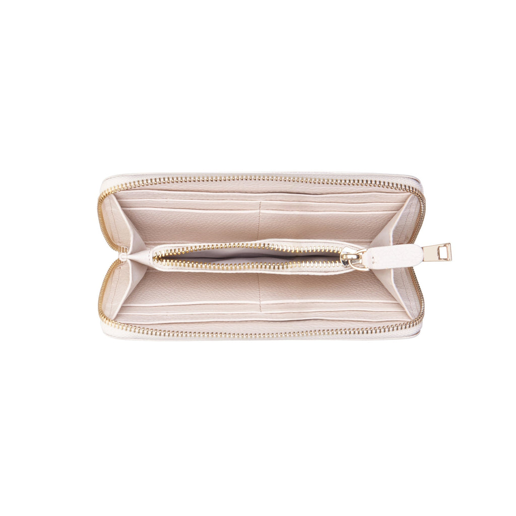 Cadeau d'Isabel cream calfskin leather handbag and wallet set
