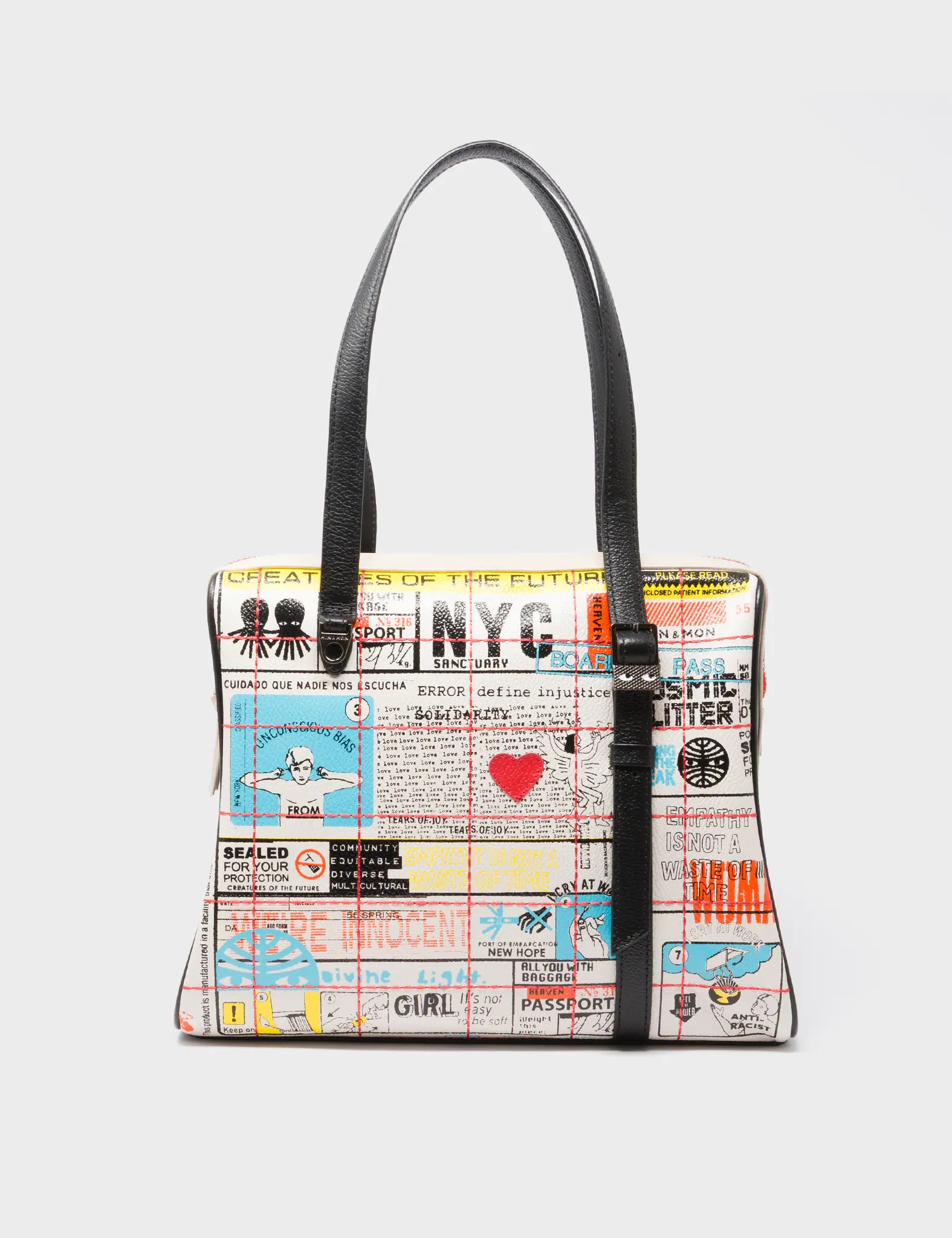 Esther Cream and Black Satchel Bag - Kind Type Design