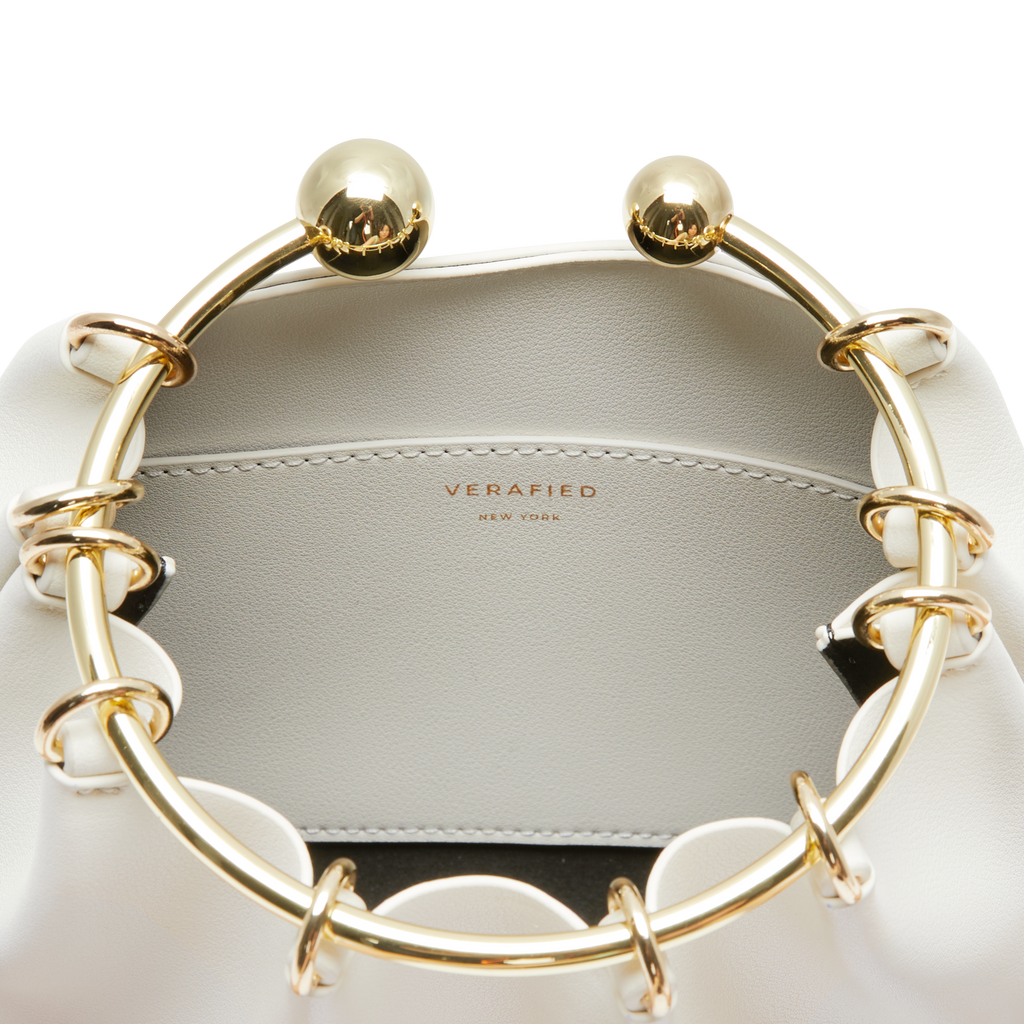Cream Ring Handle Bag