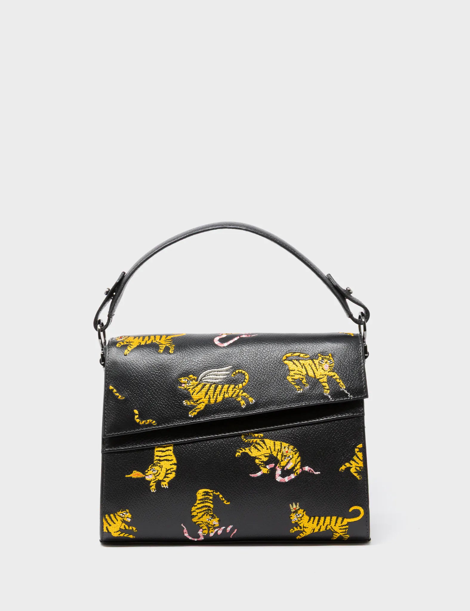 Anastasio Mini Crossbody Handbag Black Leather - Tiger Rumble