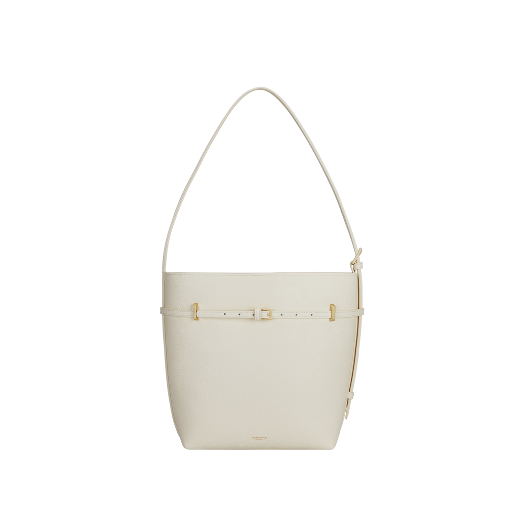 Small Ivory Belted Tote Bag (Final Sale)