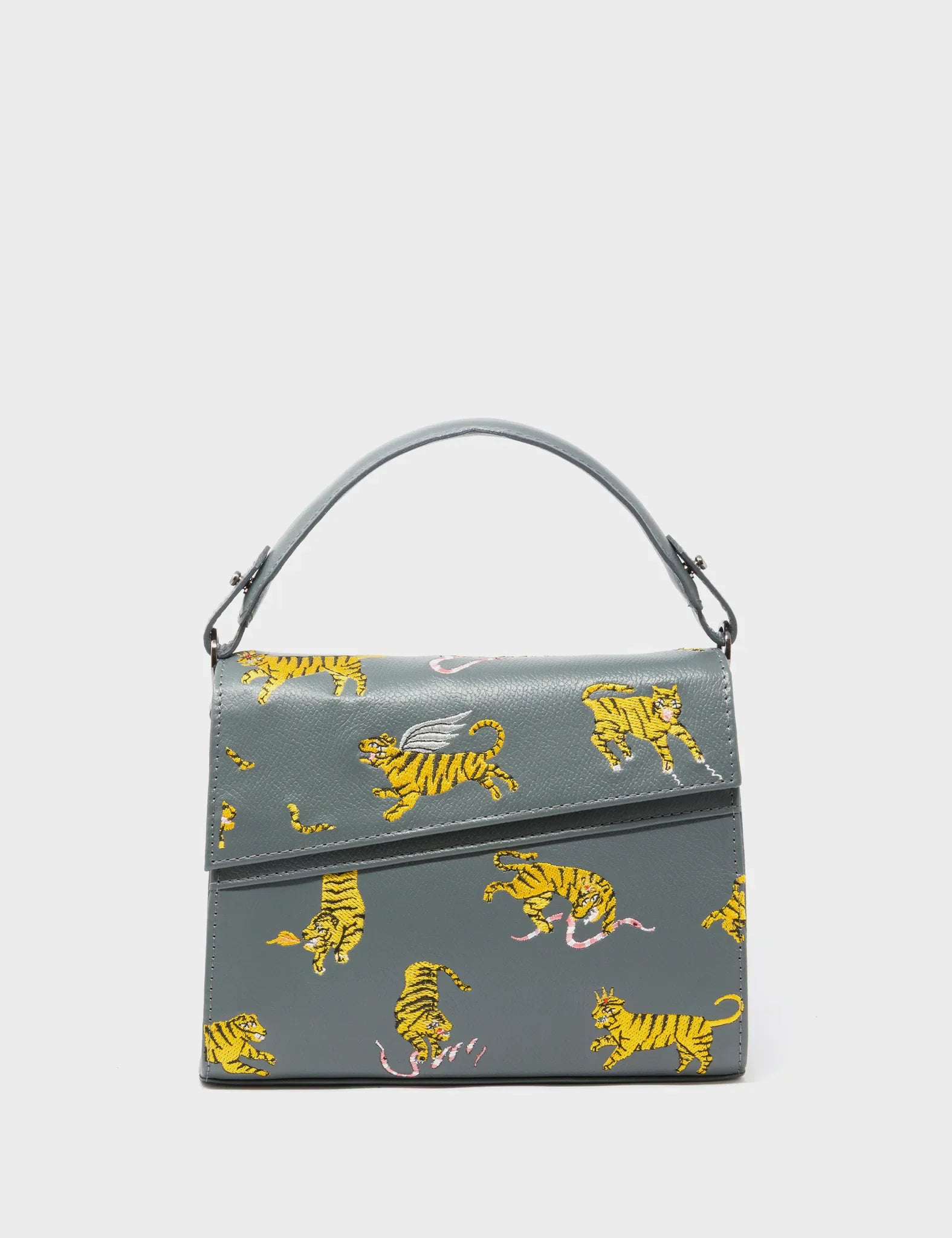 Anastasio Mini Crossbody Handbag Stormy Gray Leather - Tiger Rumble