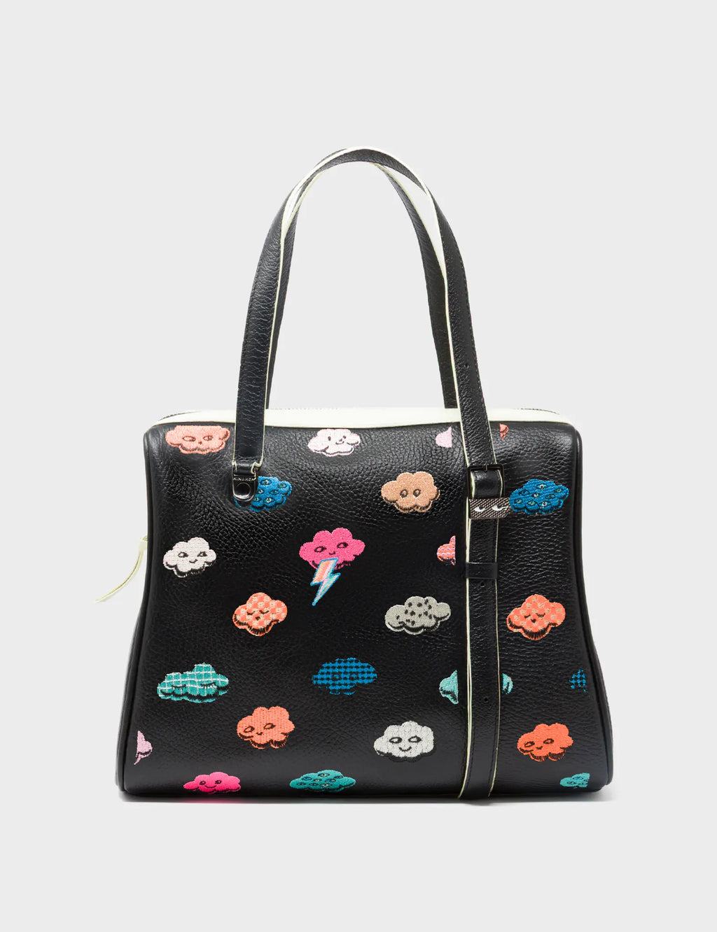 Esther Almond and Black Satchel Bag - Happy Clouds Design
