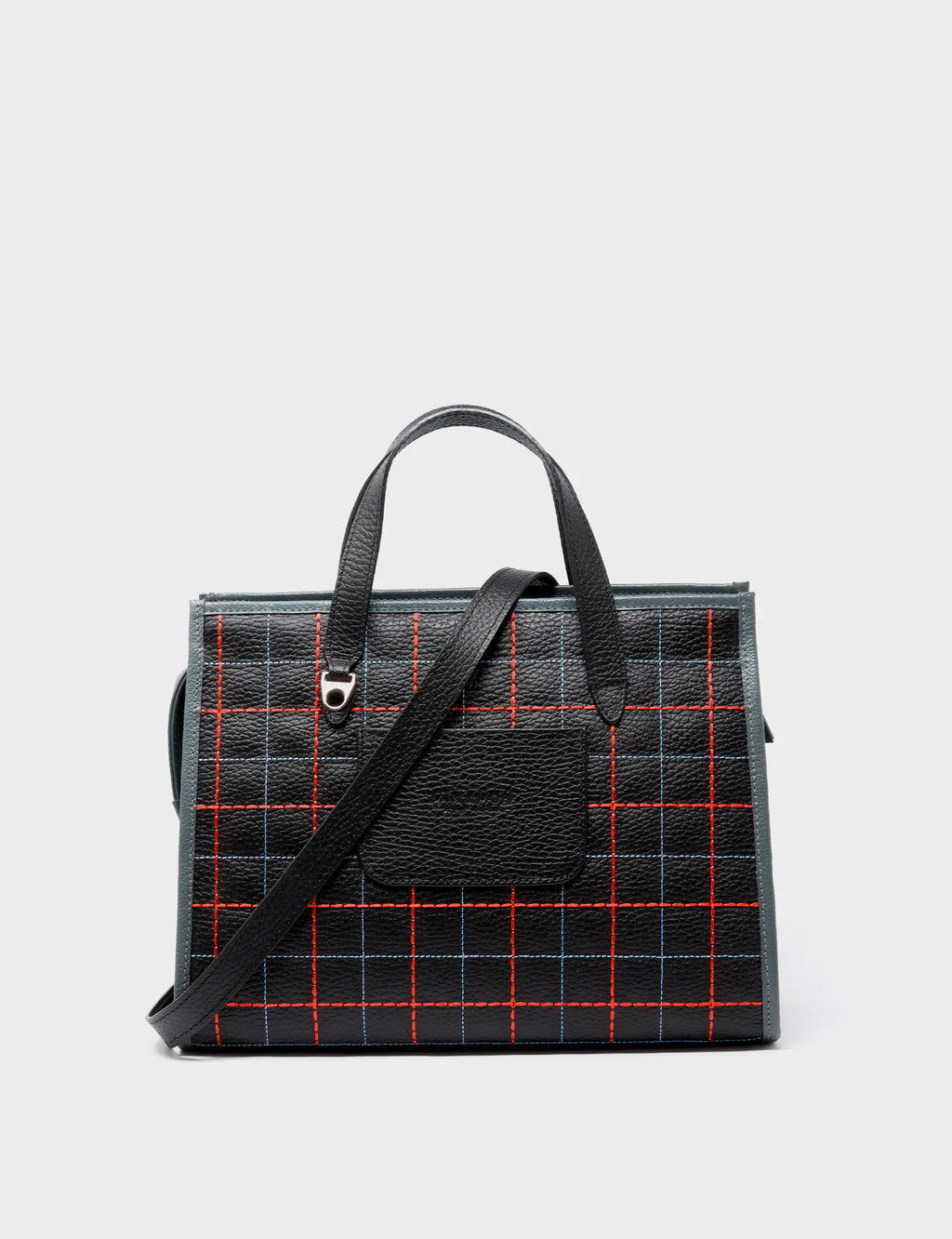 Simon Black Leather Medium Handbag - Lovestitch Design