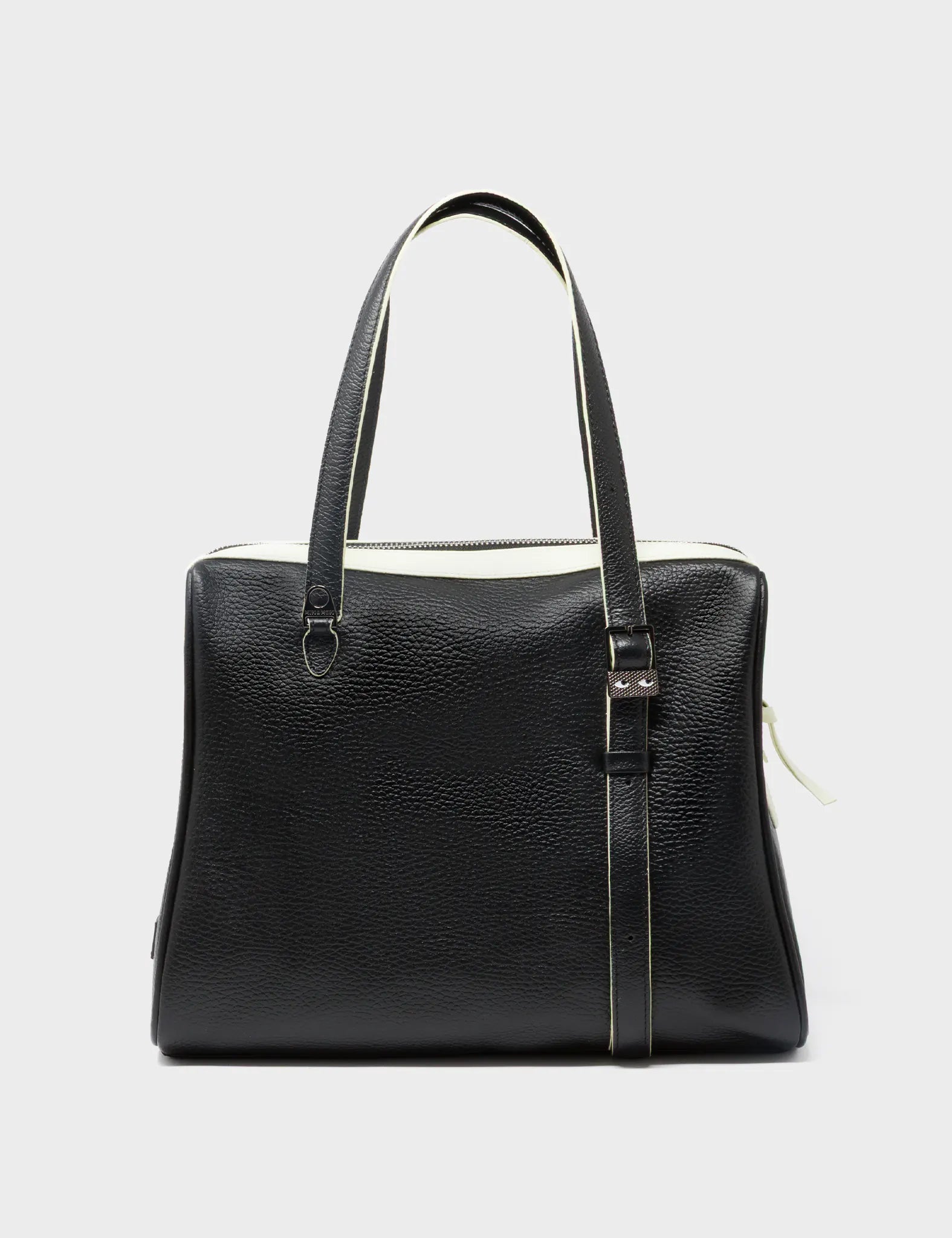 Esther Almond and Black Satchel Bag - Happy Clouds Design