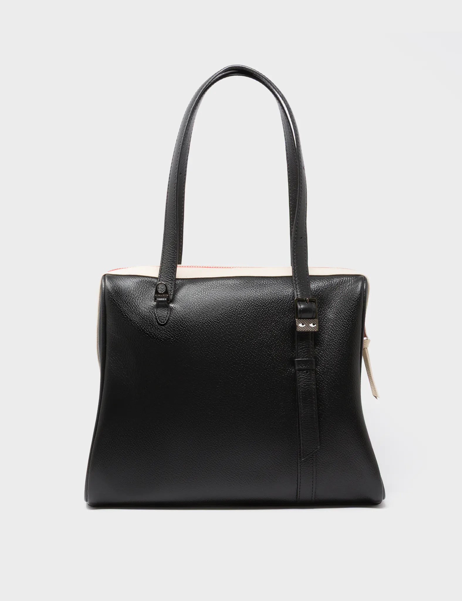 Esther Cream and Black Satchel Bag - Kind Type Design