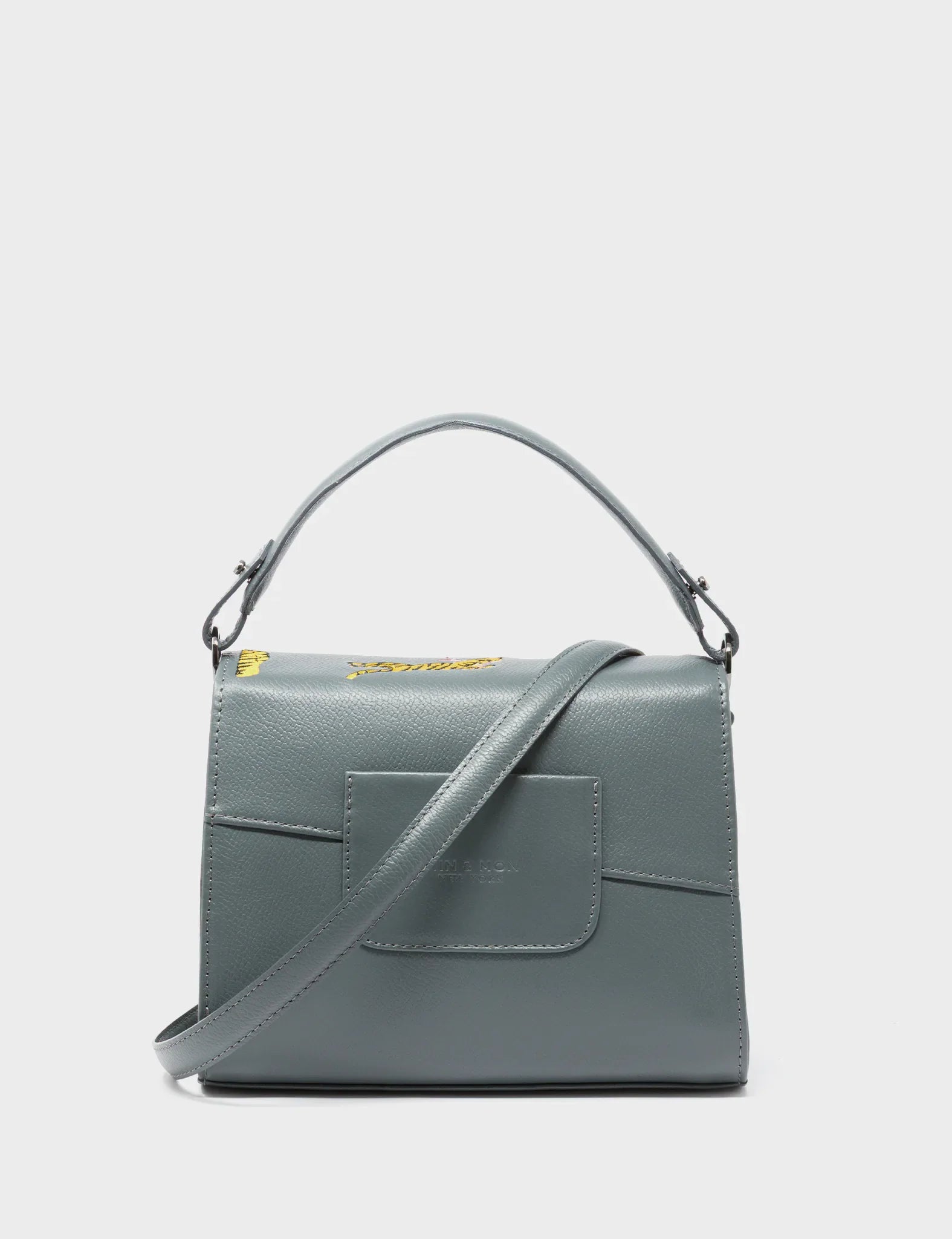 Anastasio Mini Crossbody Handbag Stormy Gray Leather - Tiger Rumble