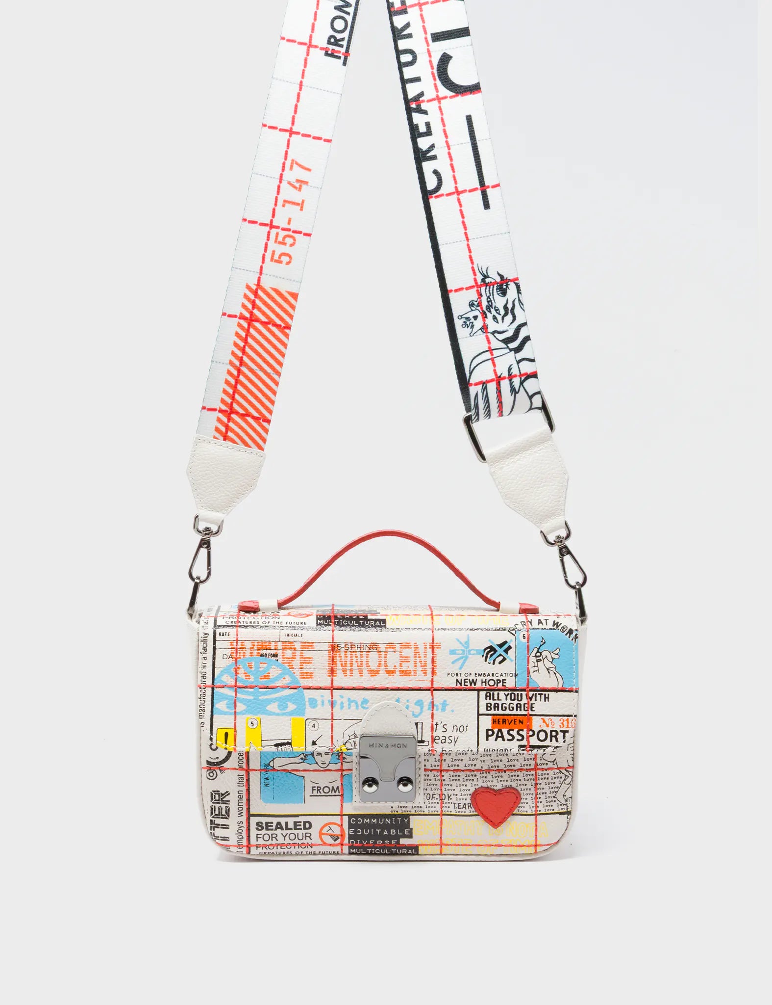 Amantis Cream Leather Crossbody Mini Handbag - Kind Type Design