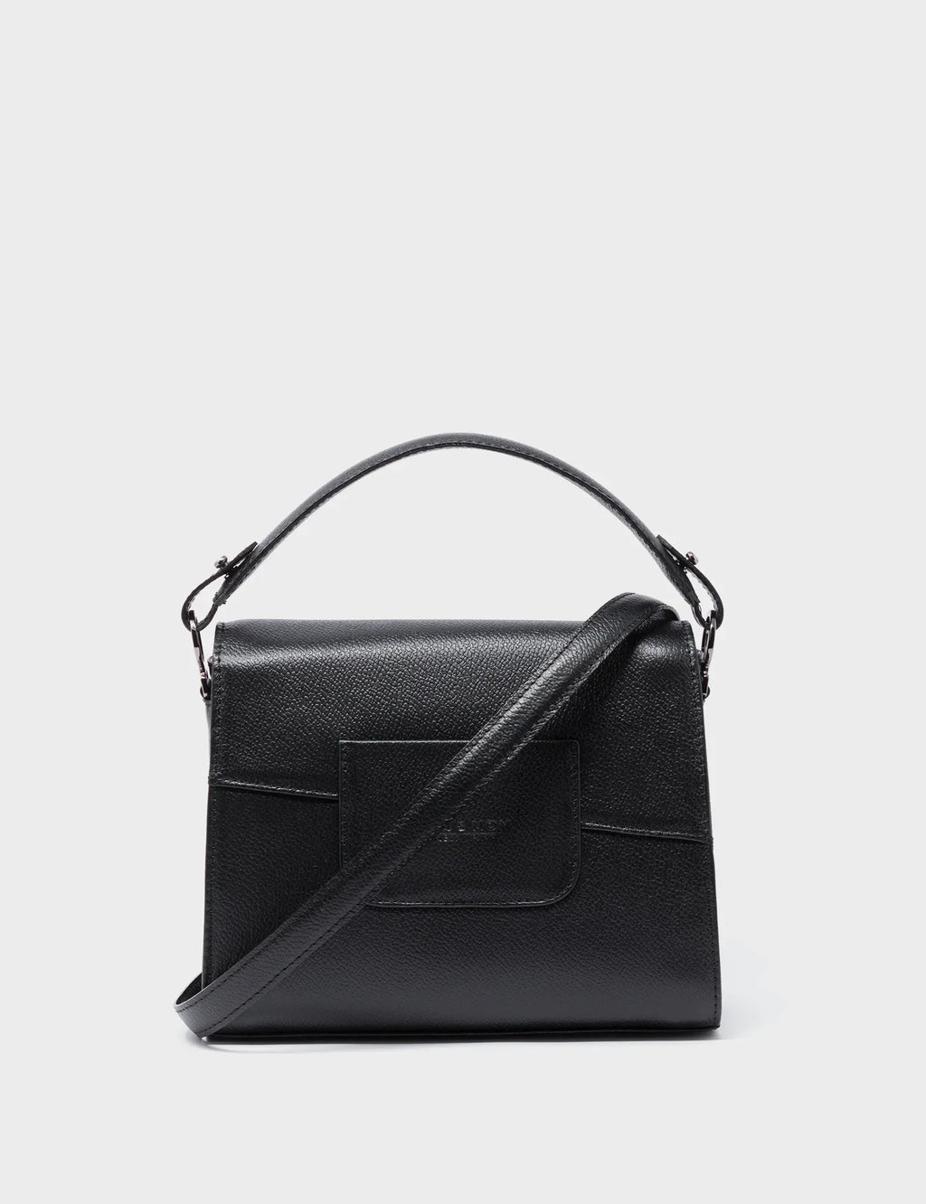 Anastasio Mini Crossbody Handbag Black Leather - All Over Eyes Embroidery