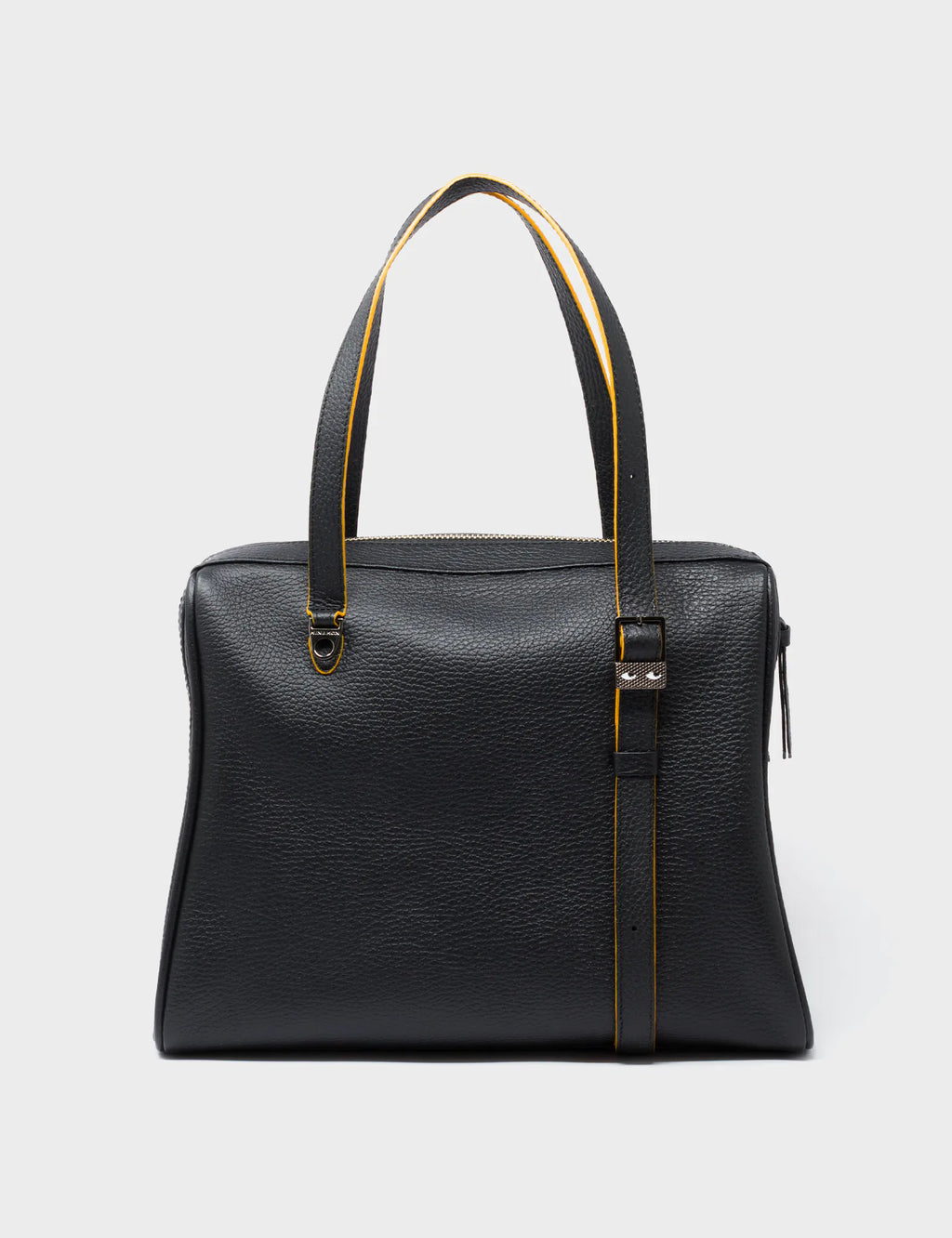 Esther Black Satchel Bag - Tiger and Flowers Embroidery