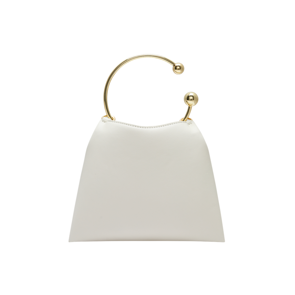 Cream Ring Handle Bag