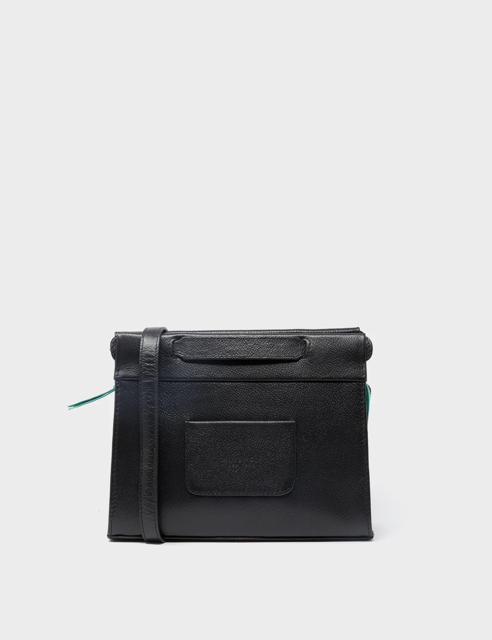 Vali Crossbody Small Black Leather Bag - Pigeonista Embroidery