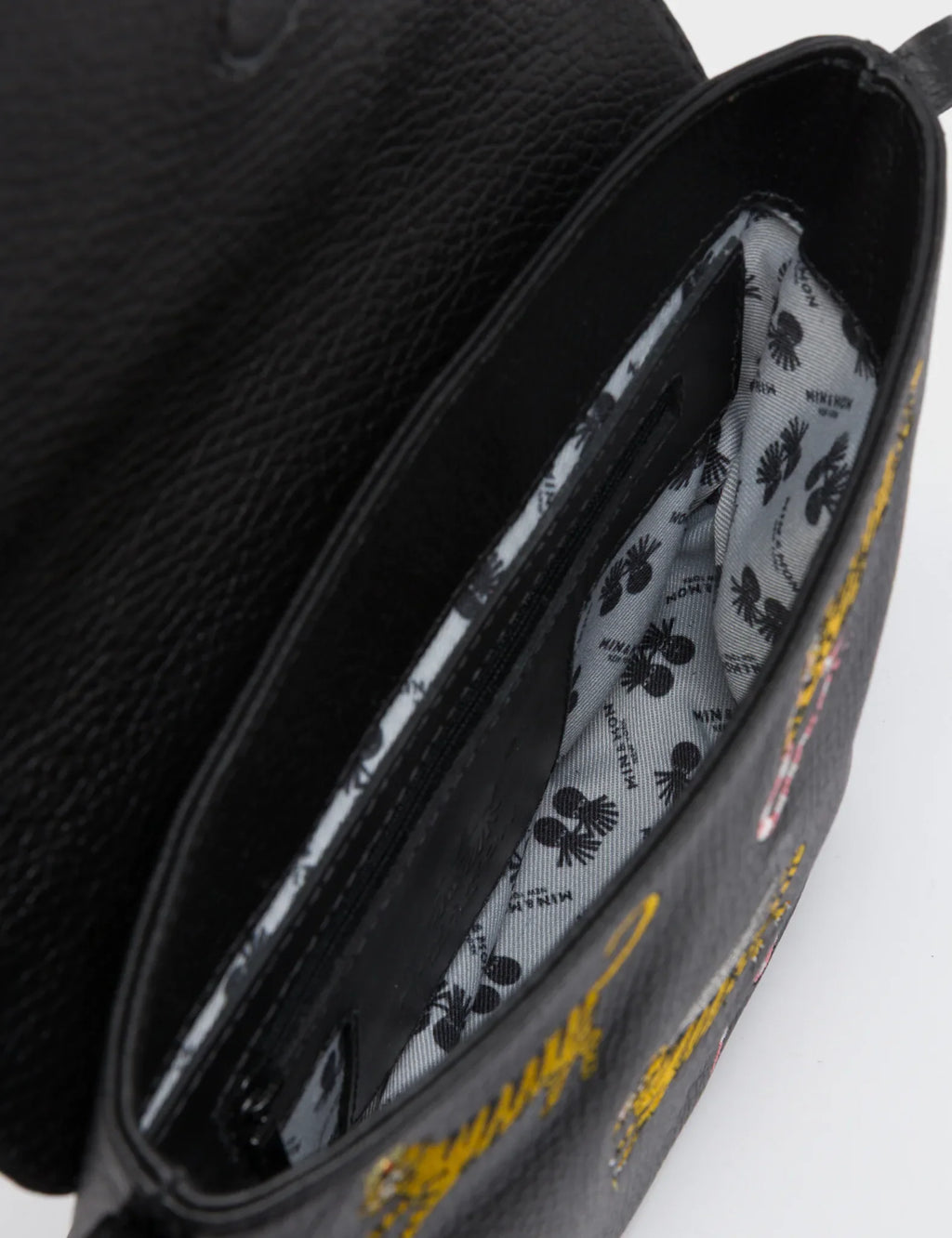 Bruno Mini Crossbody Black Leather Bag - Tiger Rumble Design
