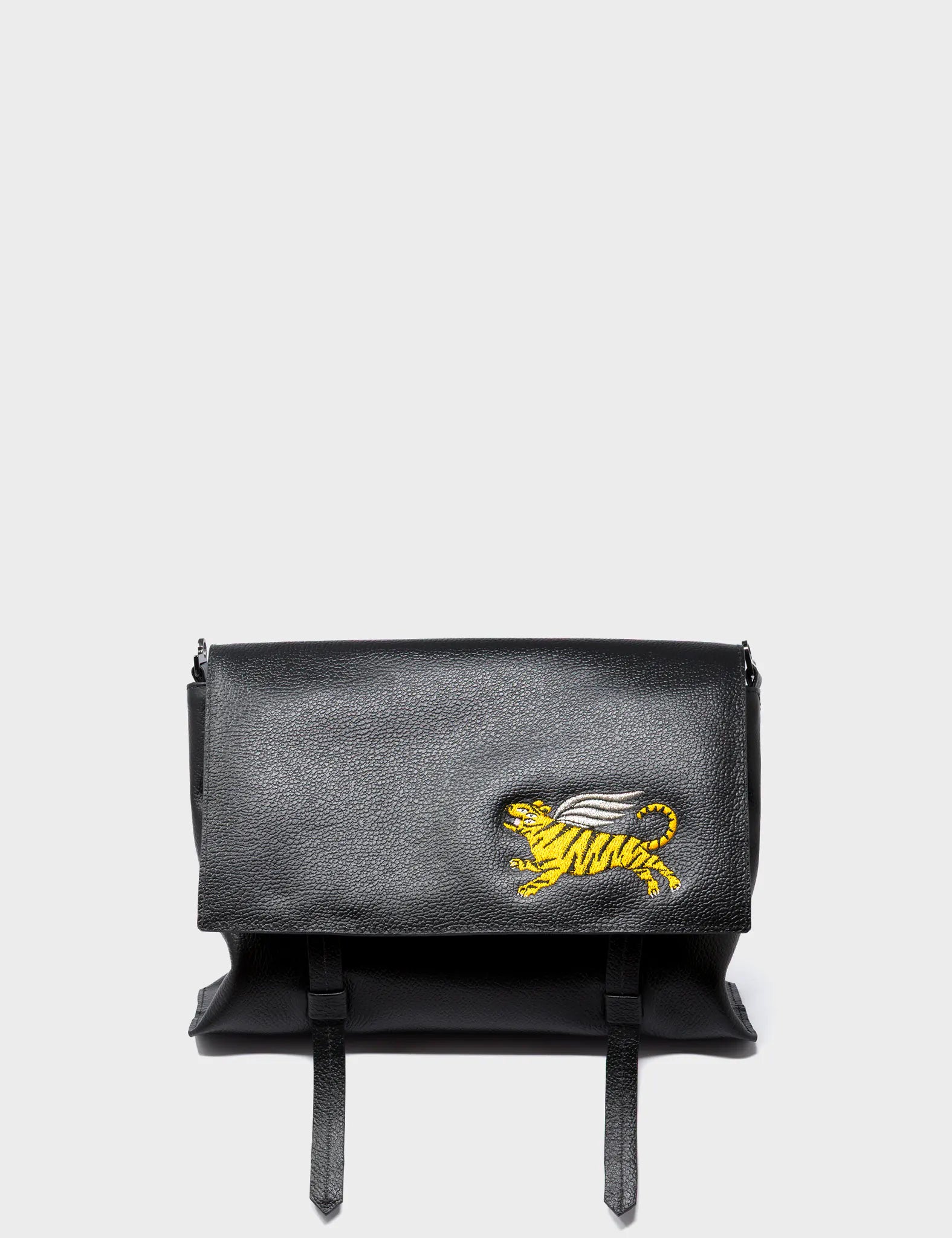 Victor Basil Green Reversible Small Messenger Bag - Happy Tiger Design 