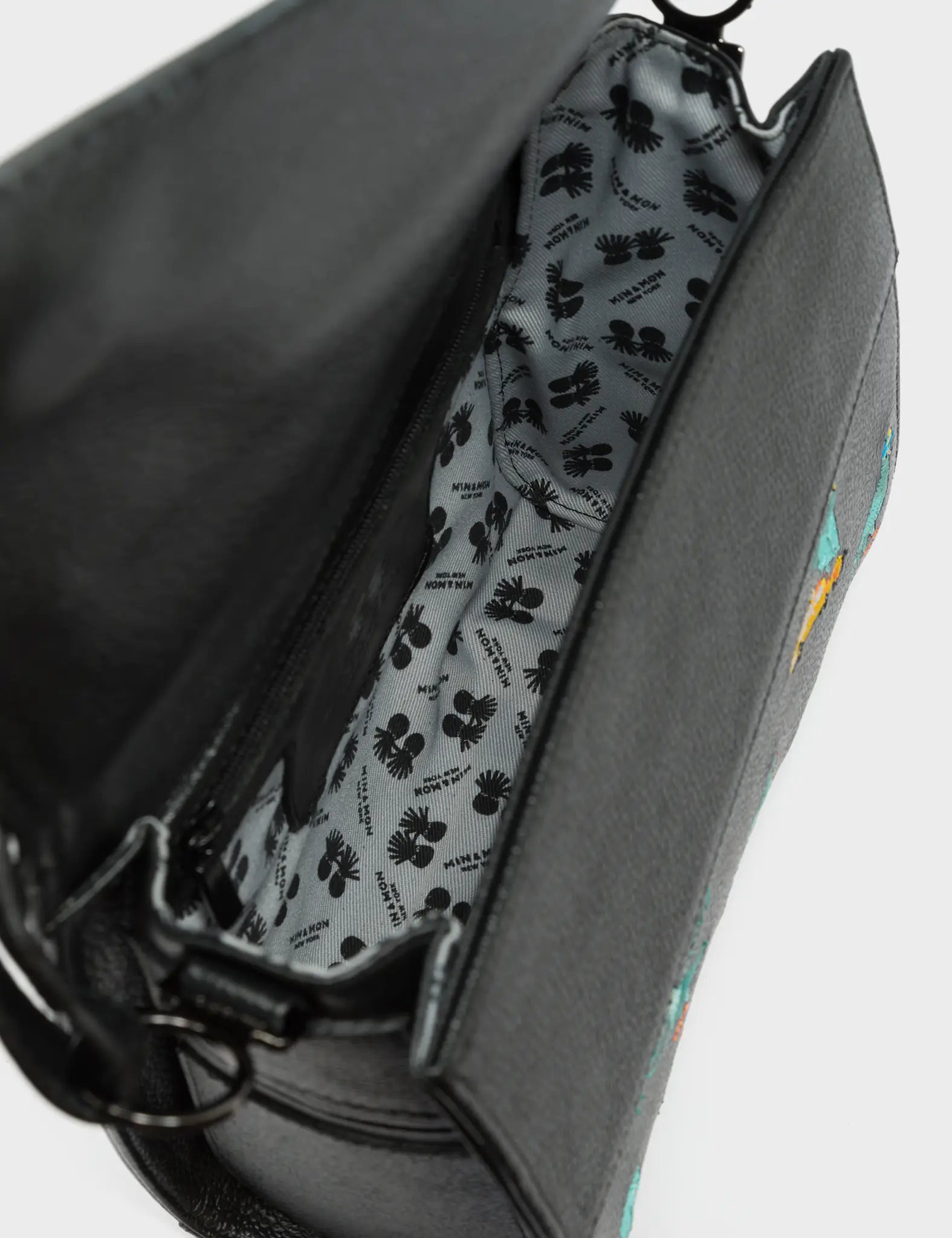 Anastasio Mini Crossbody Handbag Black Leather - Pigeonista Embroidery