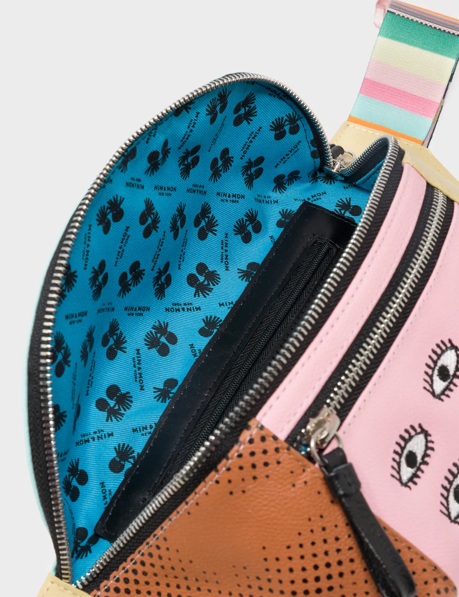 Harold Fanny Pack Cocoon Leather - Happy Clouds Embroidery