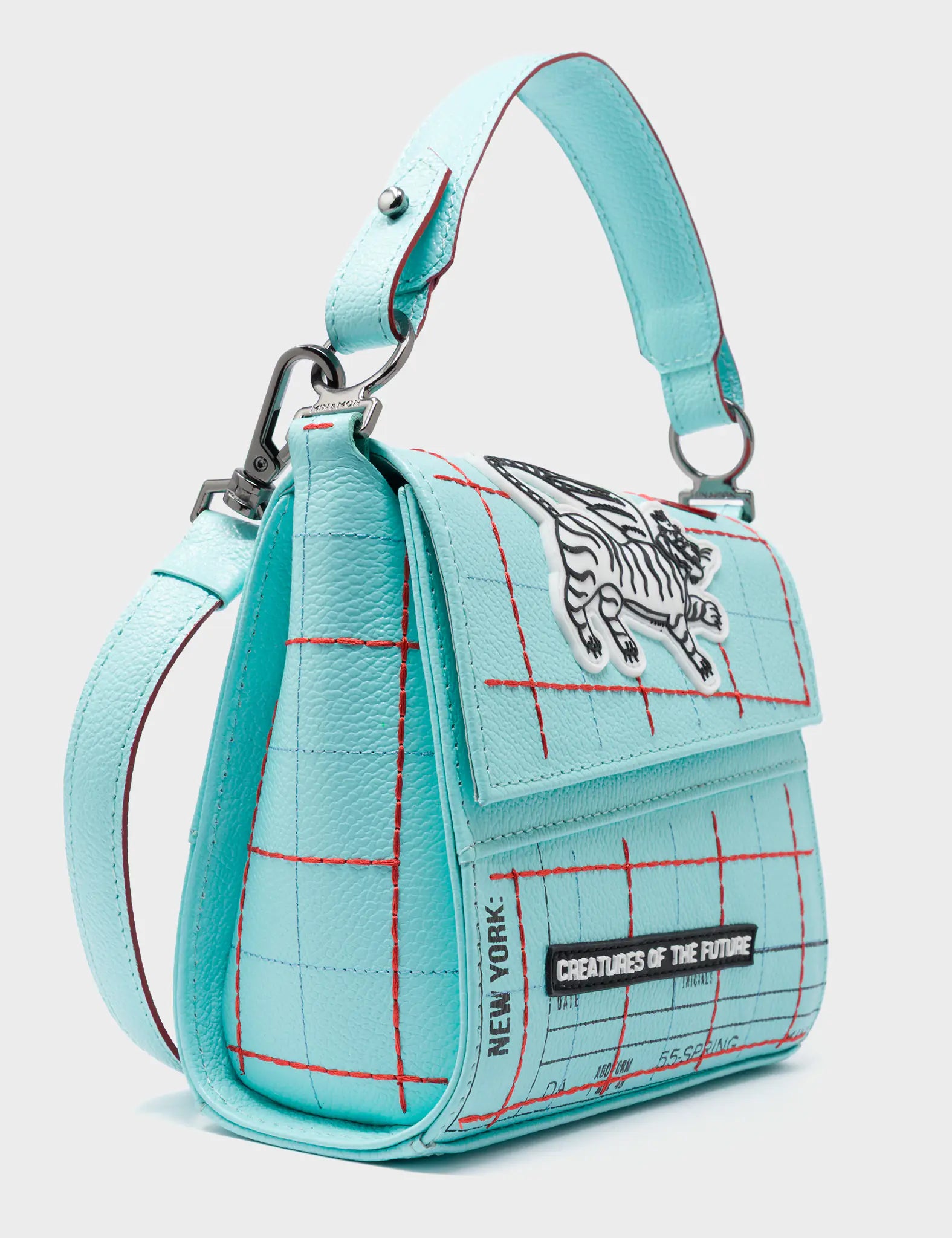 Anastasio Micro Crossbody Handbag Aquatic Blue Leather - Lovestitch Design