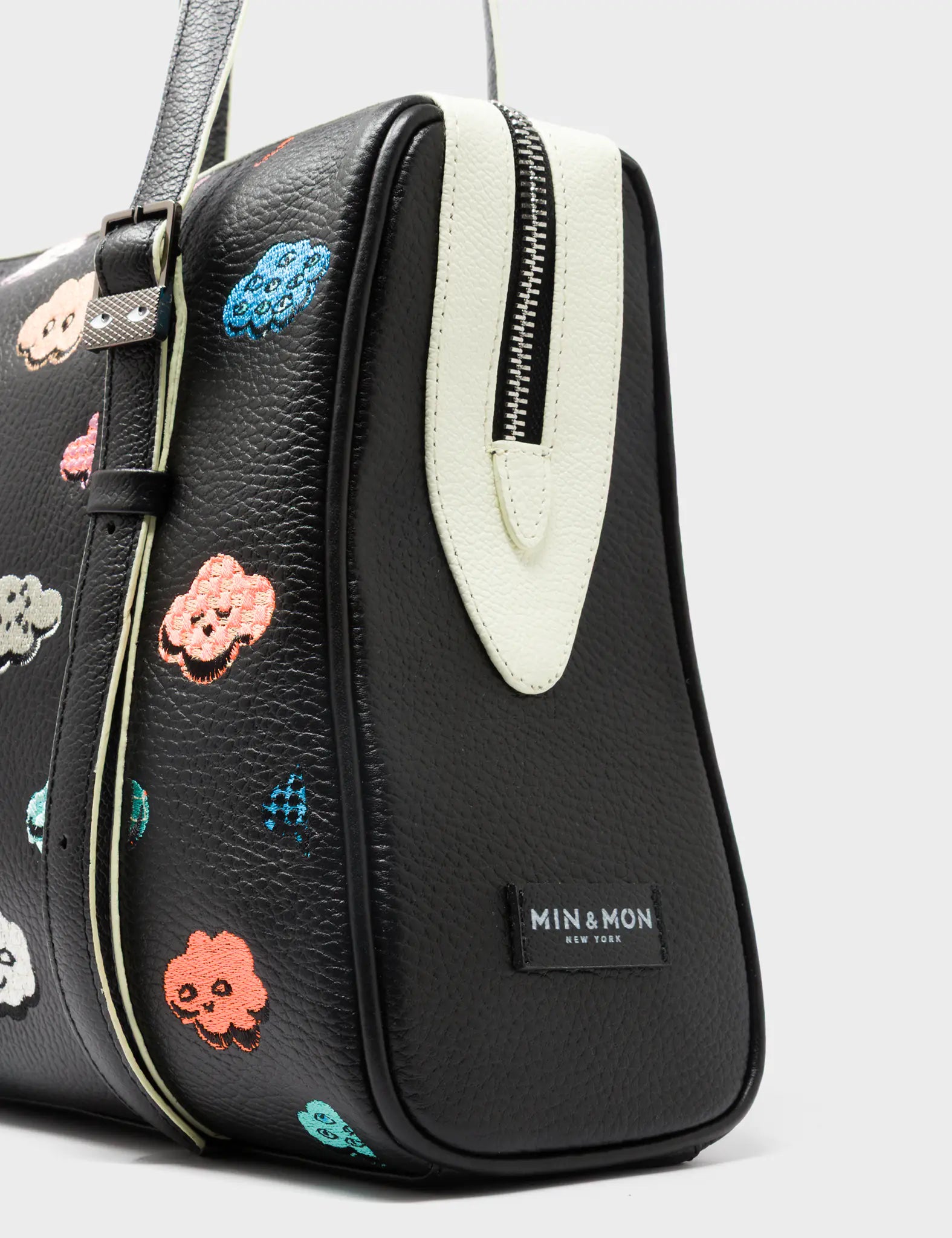 Esther Almond and Black Satchel Bag - Happy Clouds Design