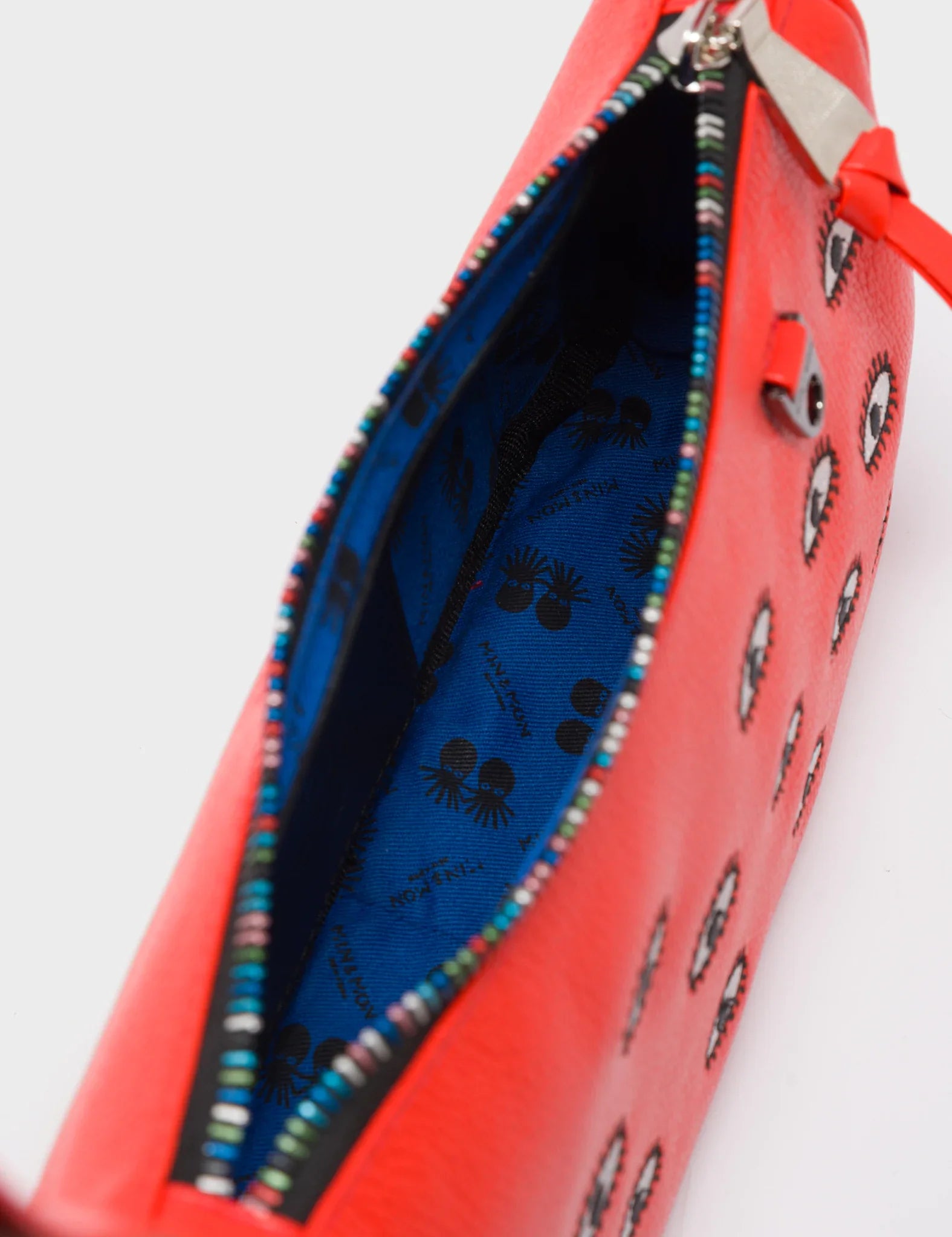 Lucas Hobo Mini Fiesta Red Handbag - All Over Eyes Embroidery