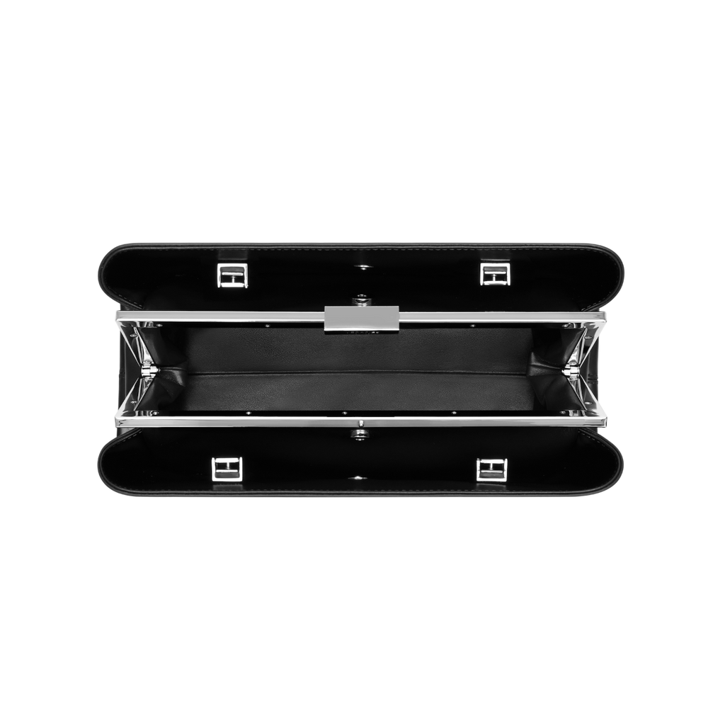 Silver Noir Éclair Bag