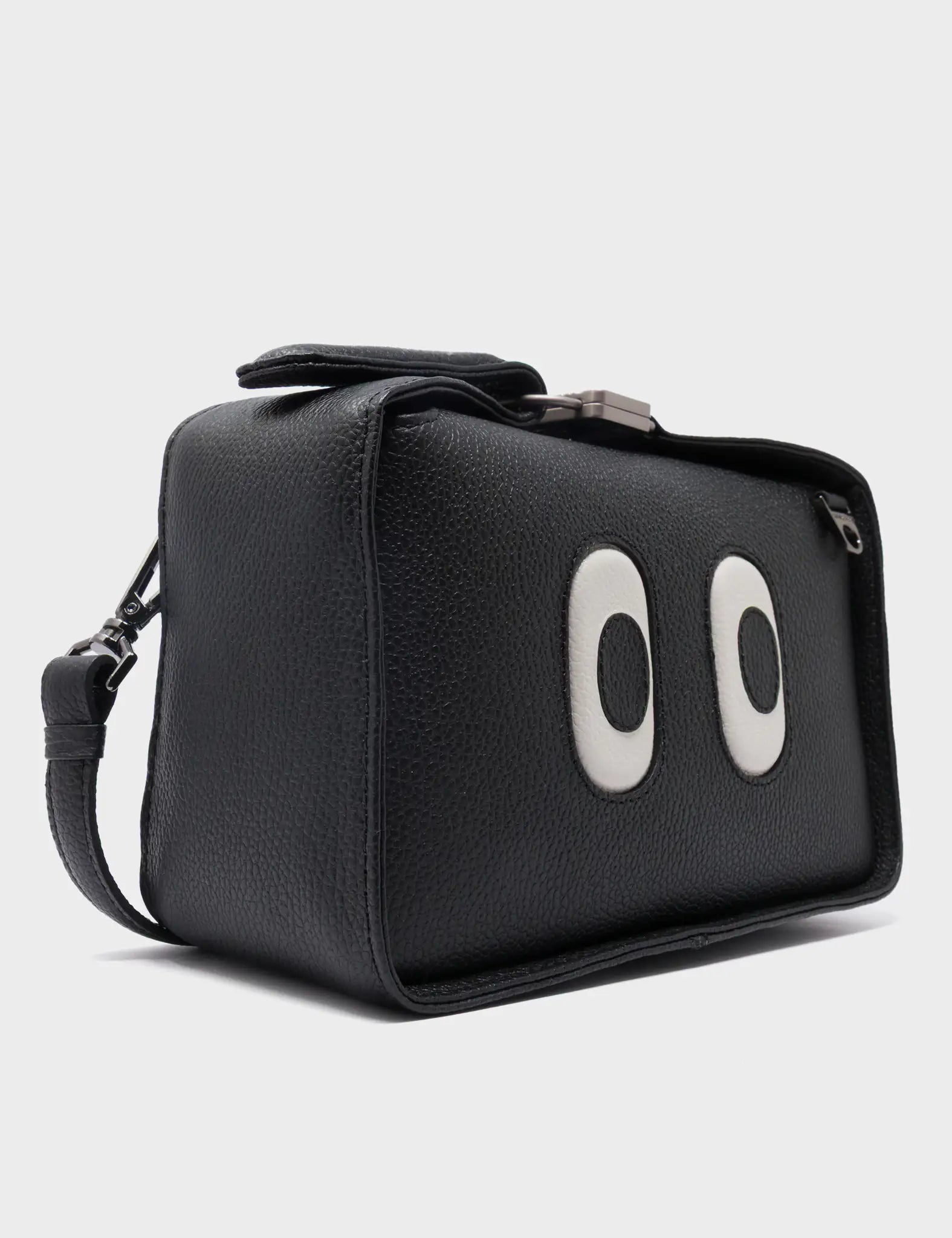 Benji Small Crossbody Black Leather Bag - Look Up 👀