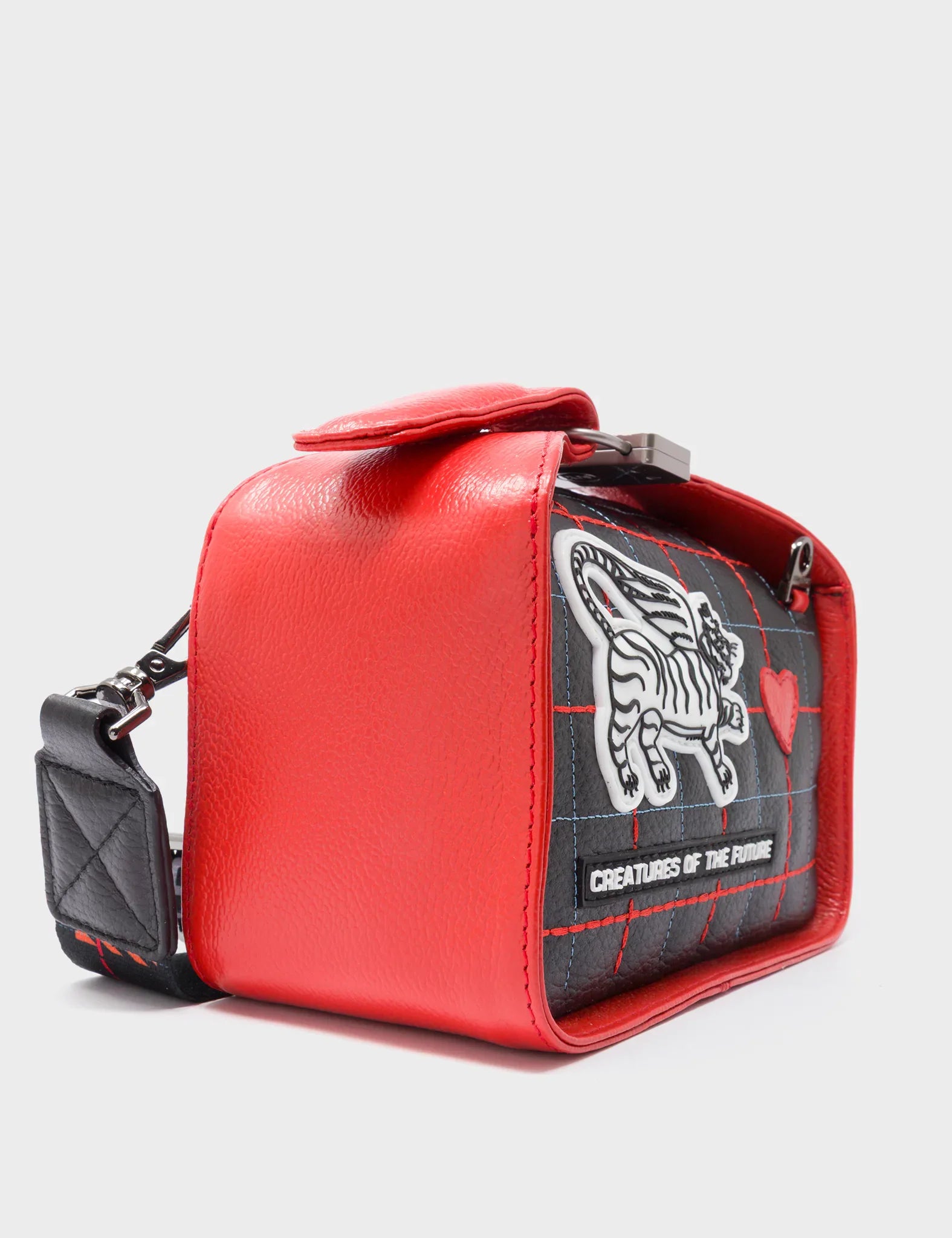 Benji Micro Crossbody Poppy Red Leather Bag - Lovestitch Design