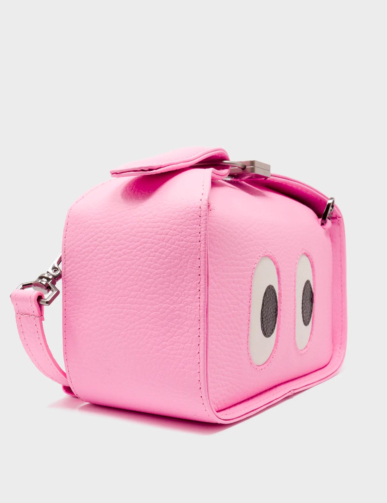 Benji Micro Crossbody Soft Neon Pink Leather Bag - Look Up 👀