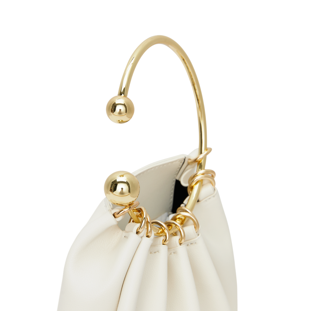 Cream Ring Handle Bag