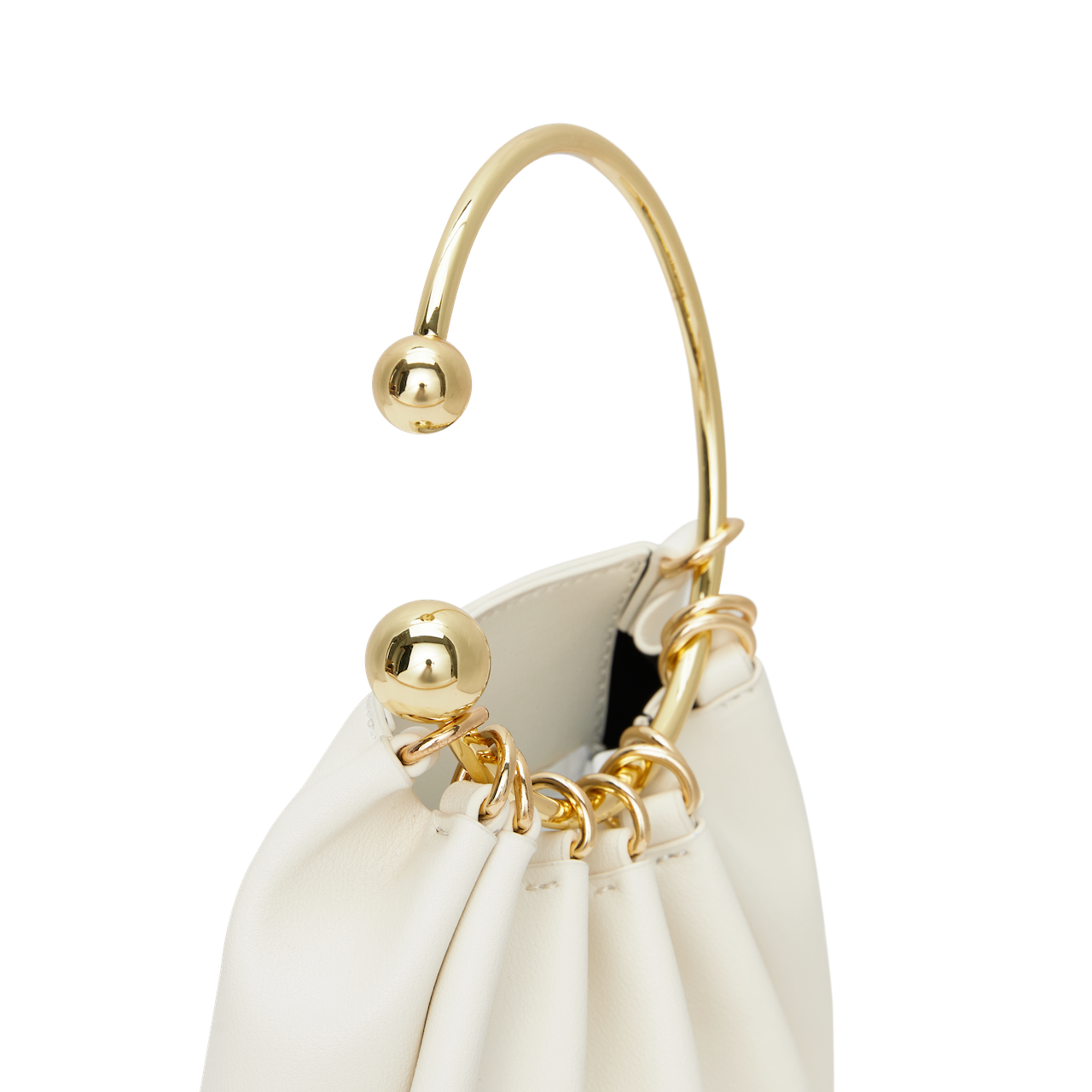 Cream Ring Handle Bag