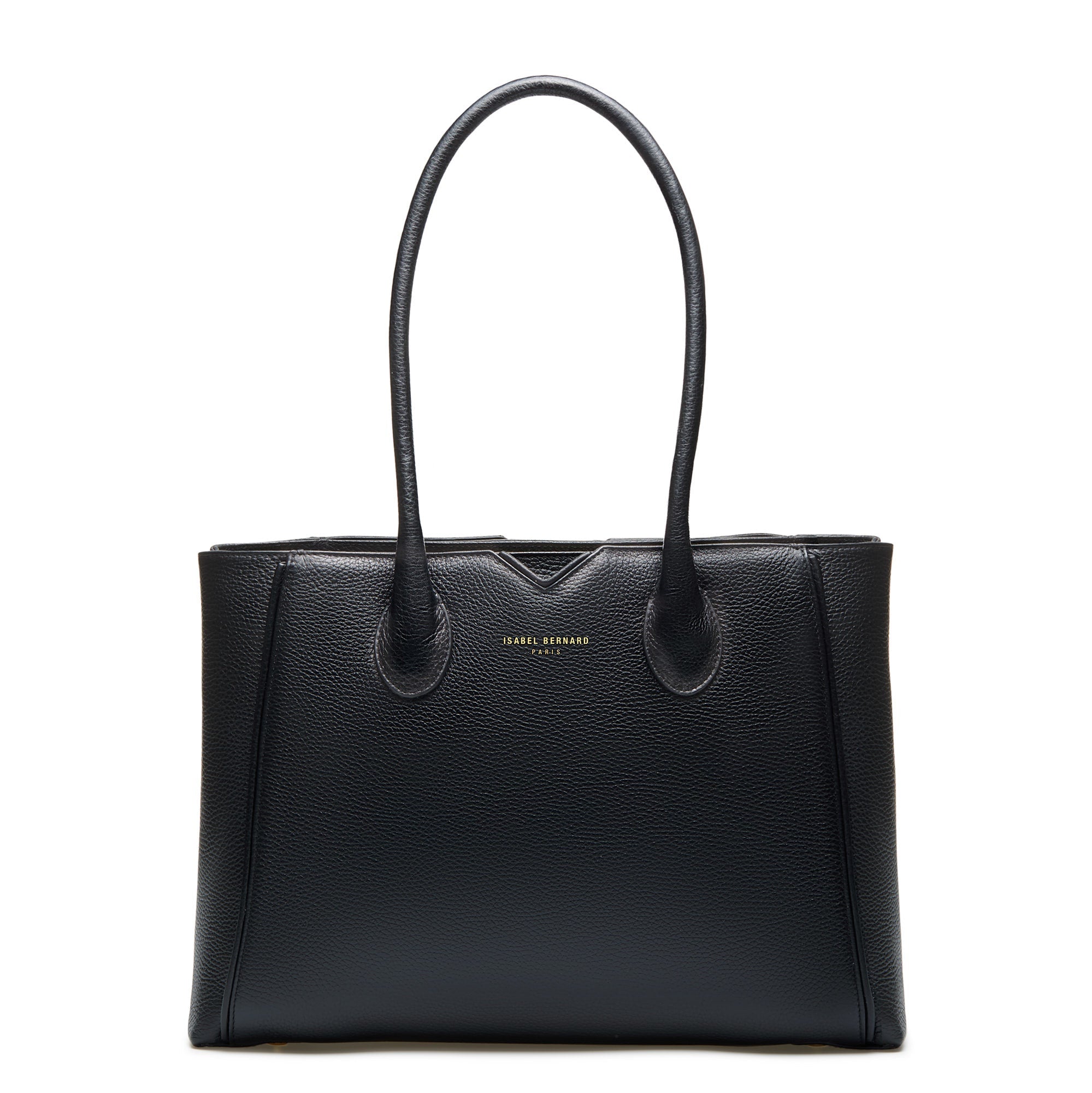 Cadeau d'Isabel black calfskin leather handbag and wallet set