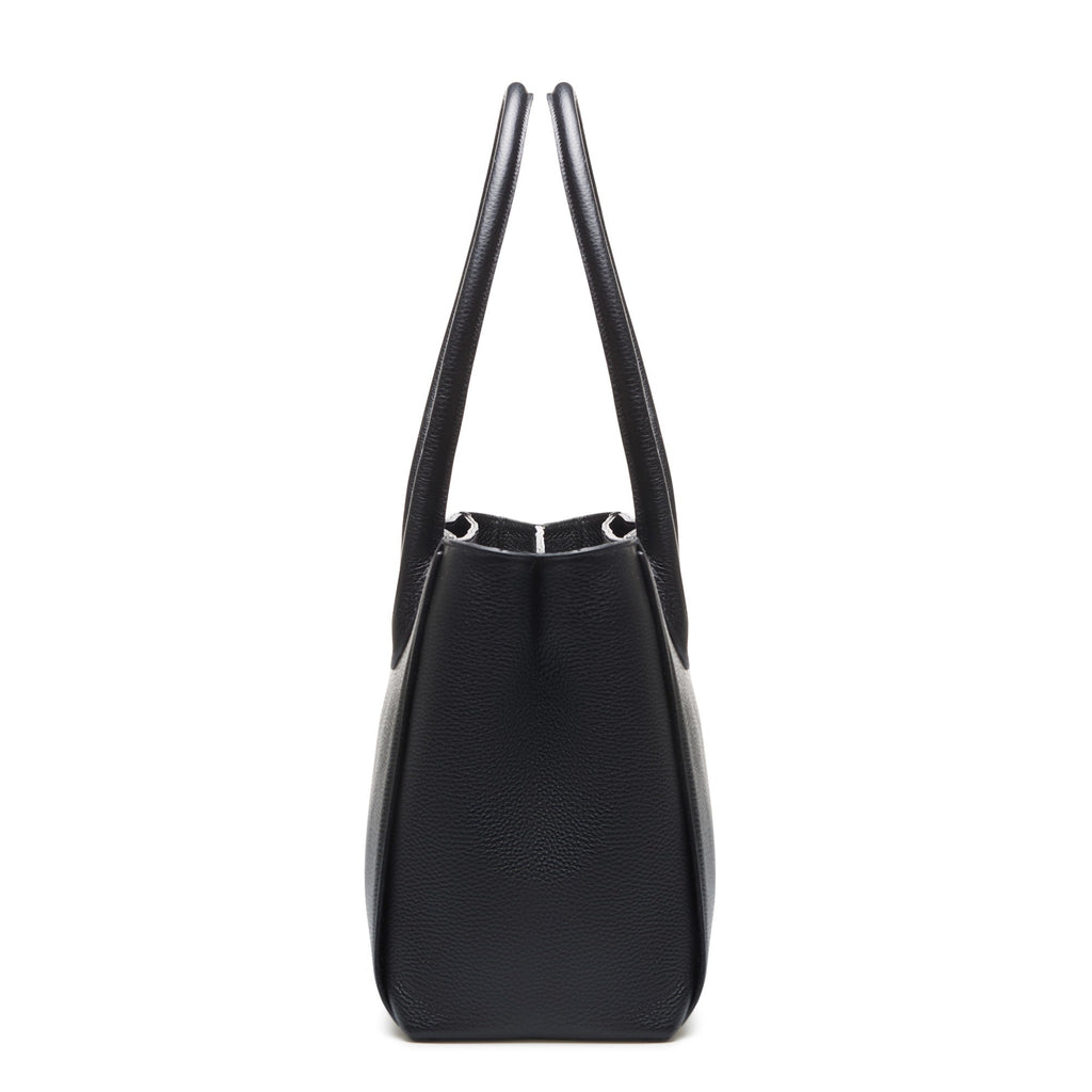 Cadeau d'Isabel black calfskin leather handbag and wallet set