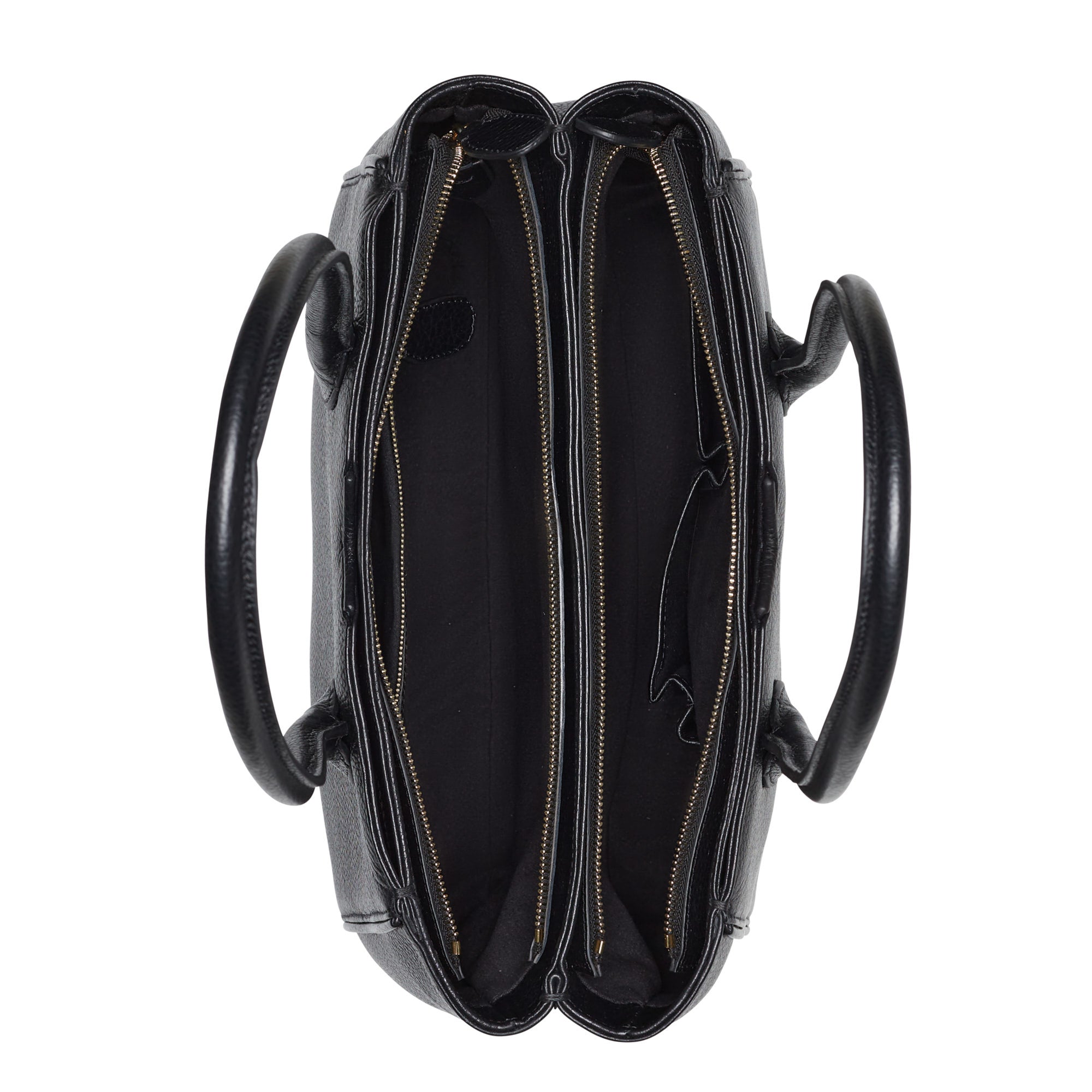 Cadeau d'Isabel black calfskin leather handbag and wallet set