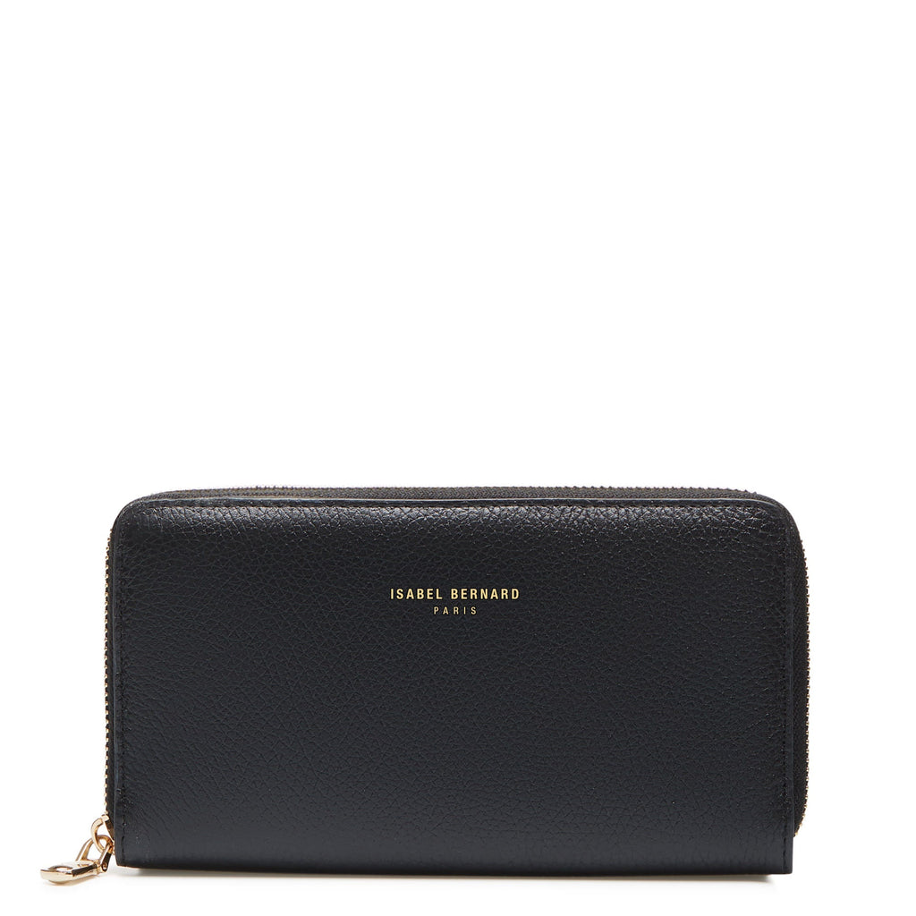 Cadeau d'Isabel black calfskin leather handbag and wallet set