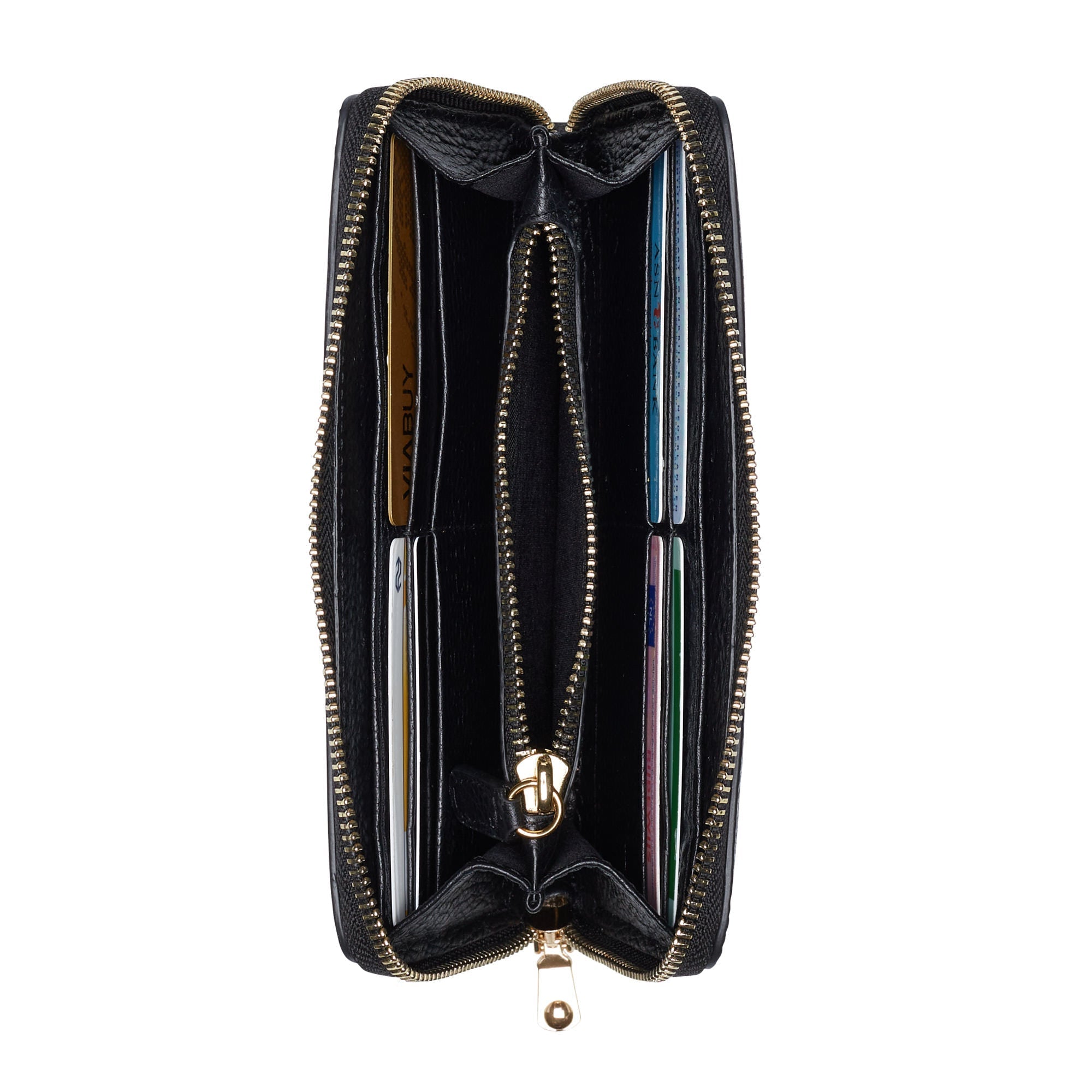 Cadeau d'Isabel black calfskin leather shopper and wallet set