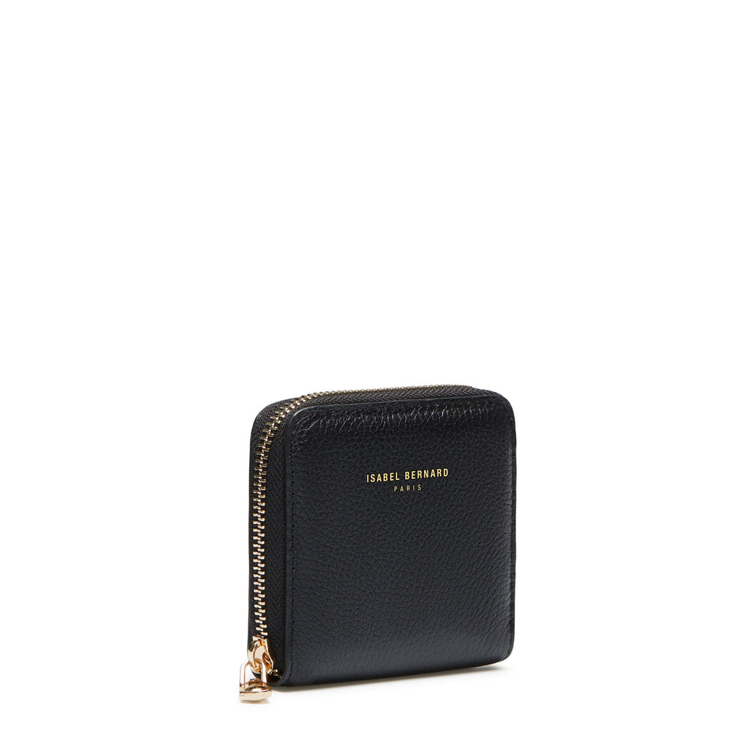 Cadeau d'Isabel black calfskin leather handbag and wallet set
