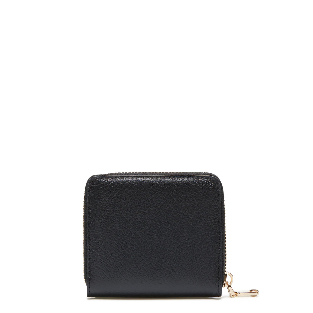 Cadeau d'Isabel black calfskin leather handbag and wallet set