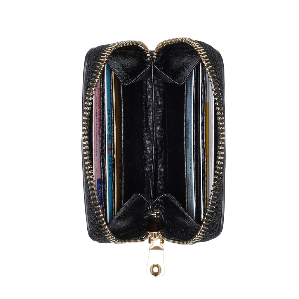 Cadeau d'Isabel black calfskin leather handbag and wallet set