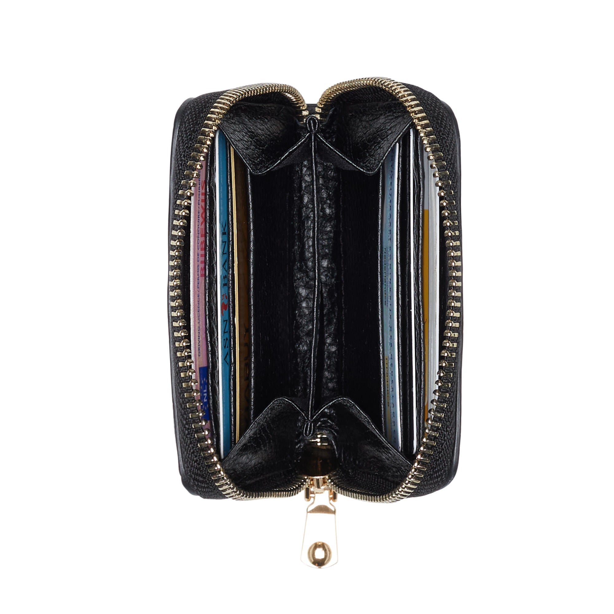 Cadeau d'Isabel black calfskin leather handbag and wallet set