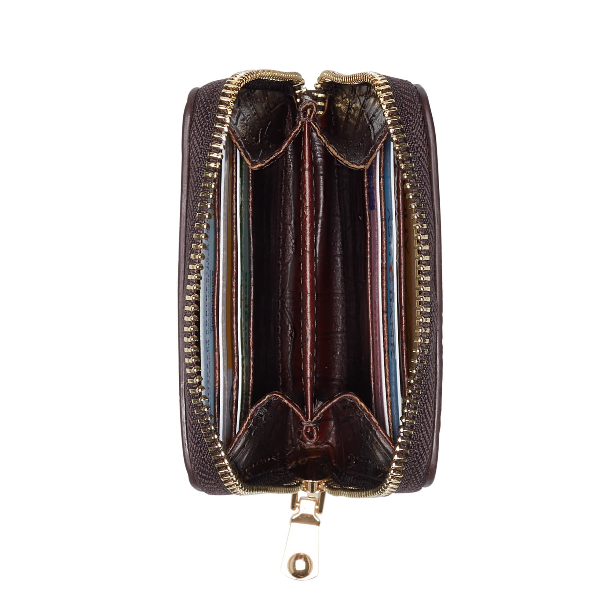 Cadeau d'Isabel croco brown calfskin leather shopper and wallet set