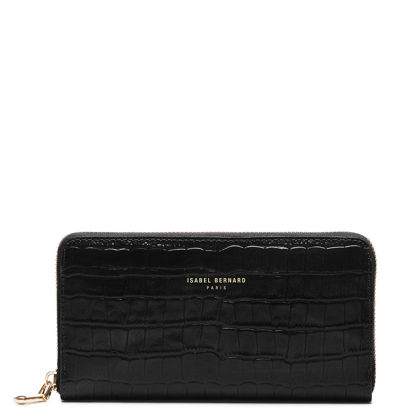 Cadeau d'Isabel croco black calfskin leather shopper and wallet set