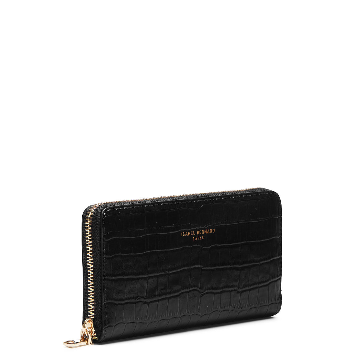 Cadeau d'Isabel croco black calfskin leather shopper and wallet set