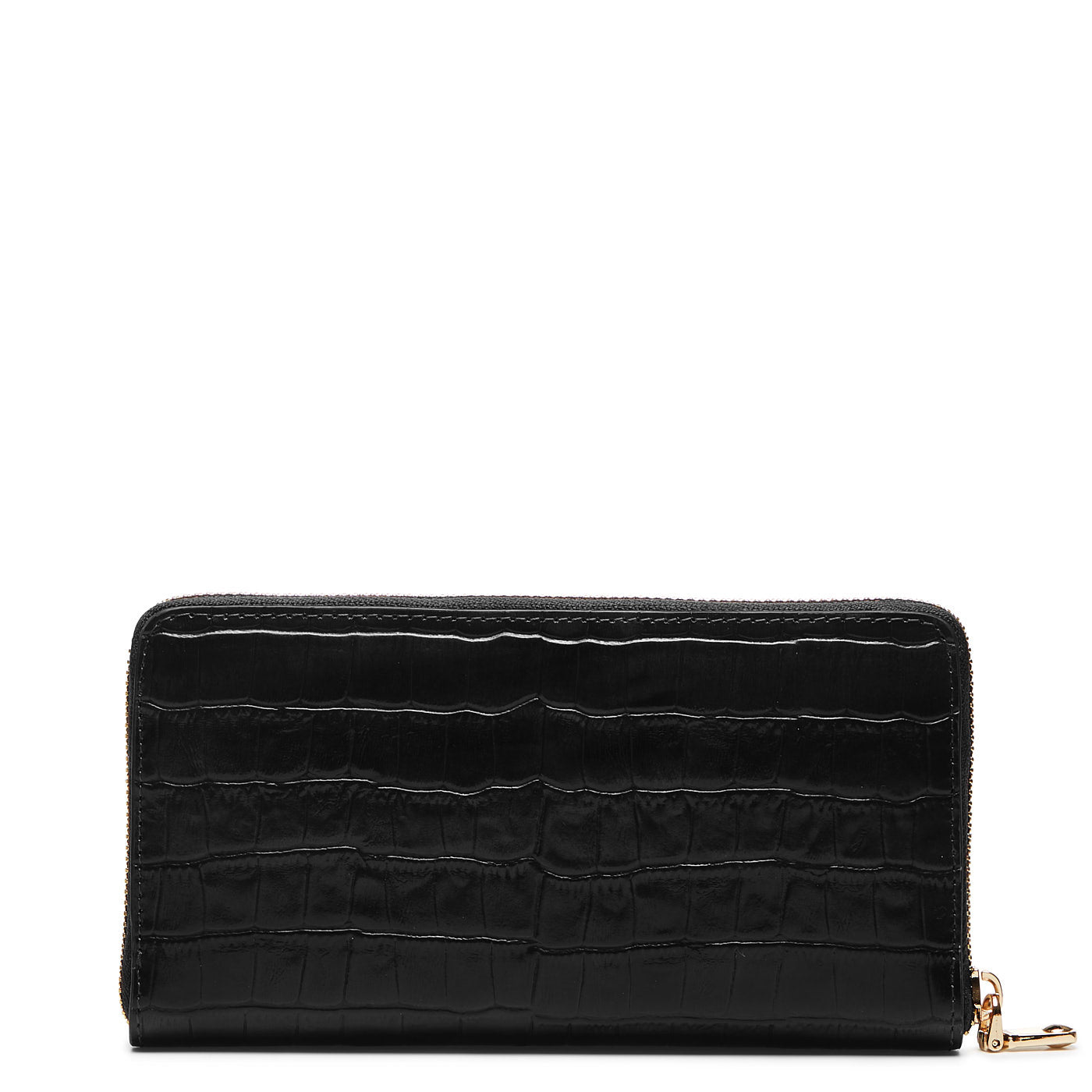 Cadeau d'Isabel croco black calfskin leather handbag and wallet set